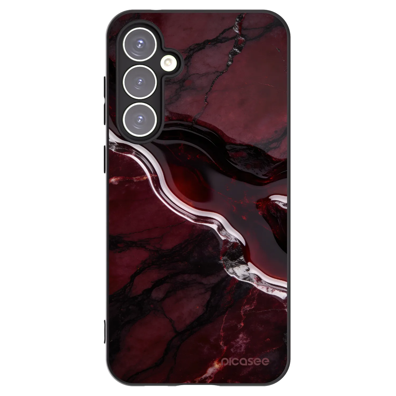 Picasee Μαύρη θήκη σιλικόνης για Samsung Galaxy S23 FE S711B - Cherry stone