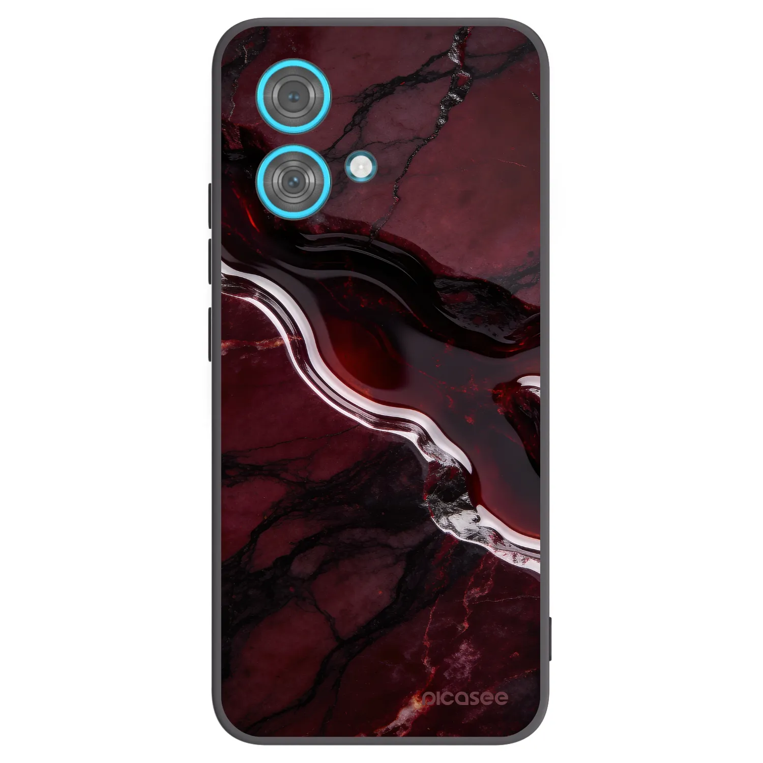 Picasee Μαύρη θήκη σιλικόνης για Motorola Edge 40 Neo - Cherry stone