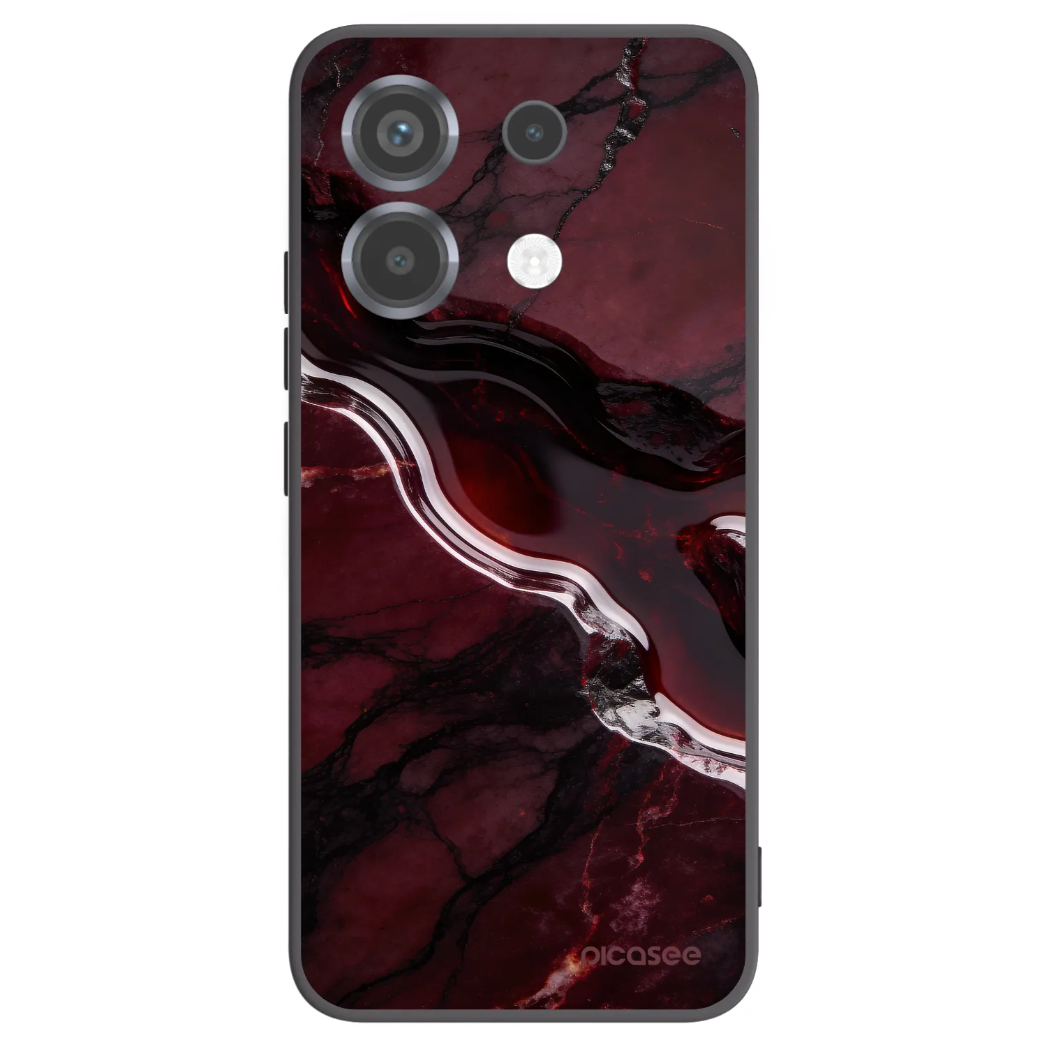Picasee Μαύρη θήκη σιλικόνης για Xiaomi Poco X6 - Cherry stone