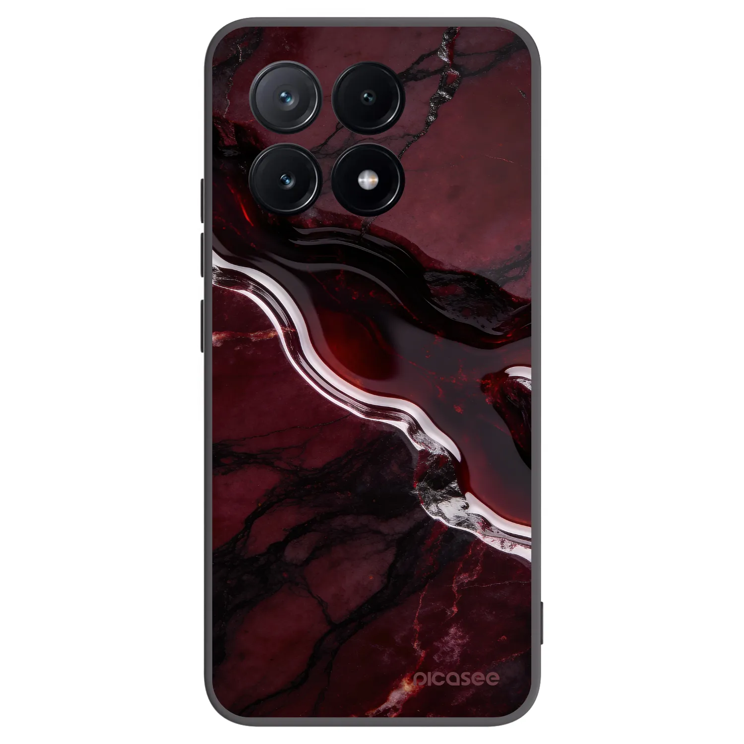 Picasee Μαύρη θήκη σιλικόνης για Xiaomi Poco X6 Pro - Cherry stone