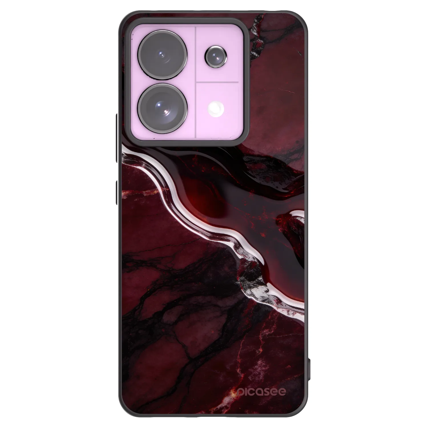 Picasee Μαύρη θήκη σιλικόνης για Xiaomi Redmi Note 13 Pro 5G - Cherry stone