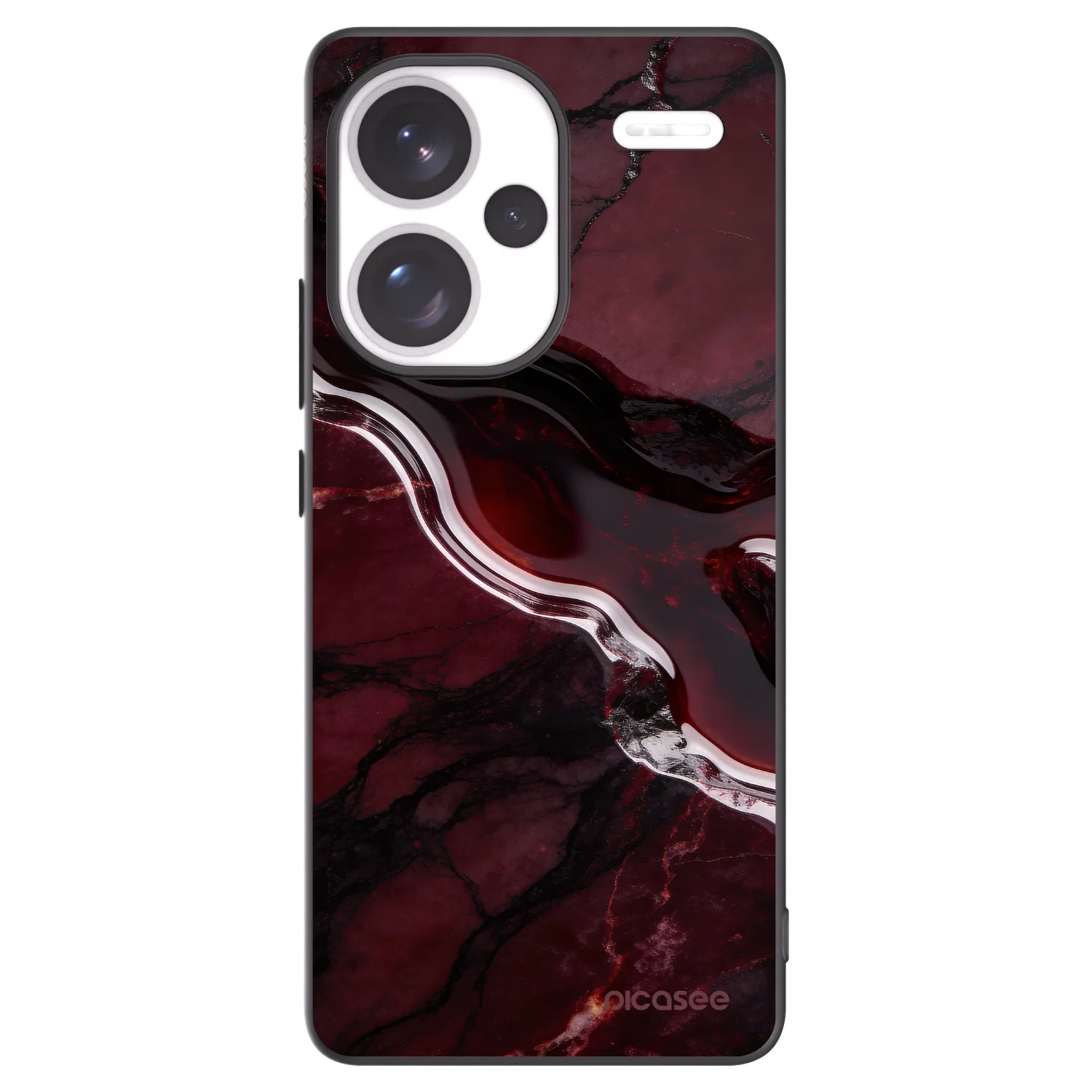 Picasee Μαύρη θήκη σιλικόνης για Xiaomi Redmi Note 13 Pro+ 5G - Cherry stone