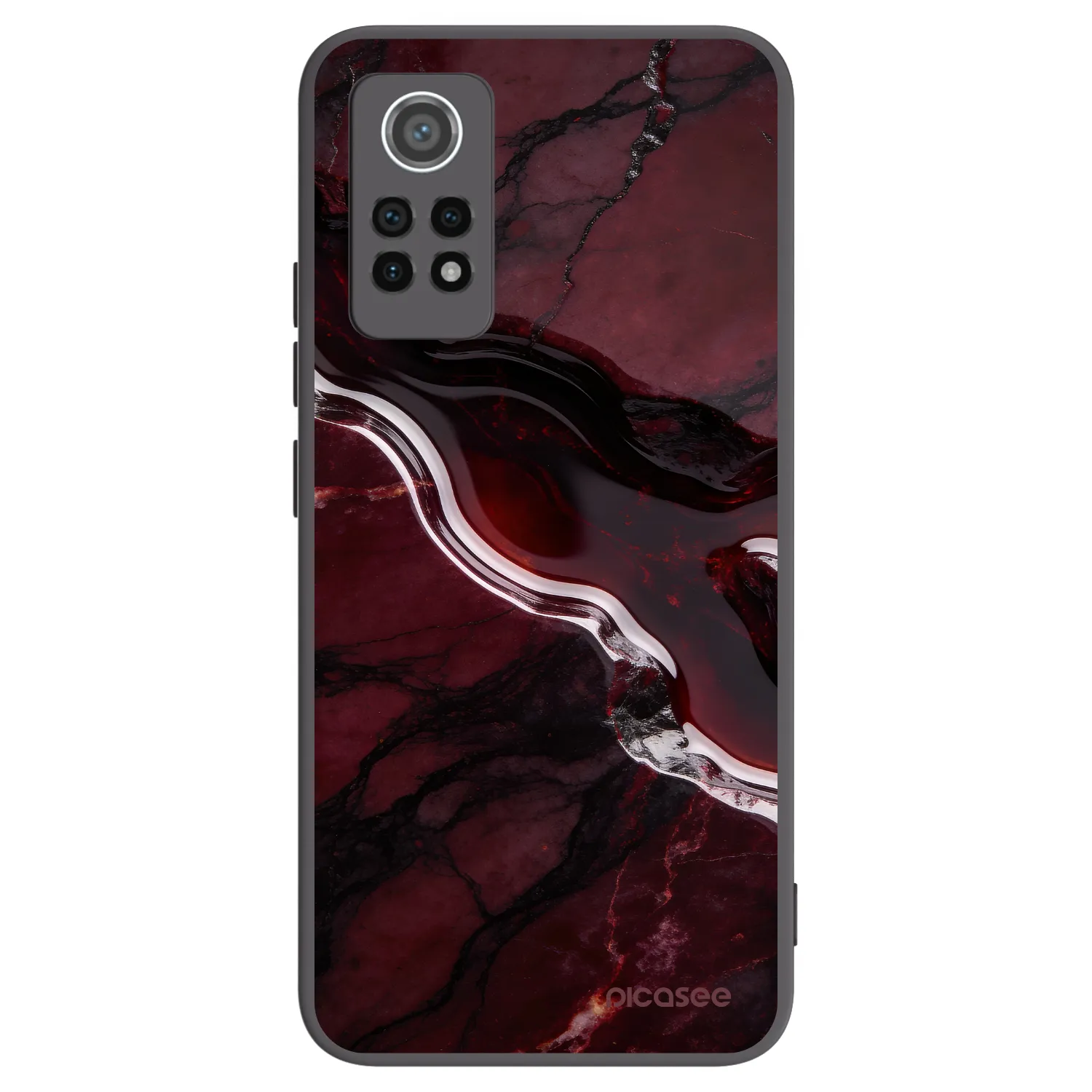 Picasee Μαύρη θήκη σιλικόνης για Xiaomi Redmi Note 12 Pro 4G - Cherry stone