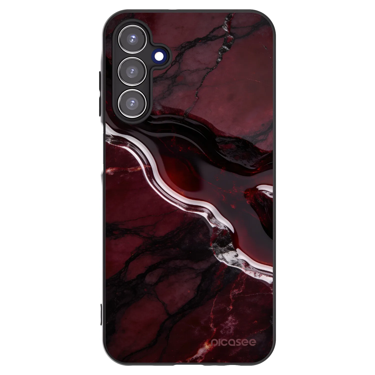 Picasee Μαύρη θήκη σιλικόνης για Samsung Galaxy A15 A155F 4G - Cherry stone