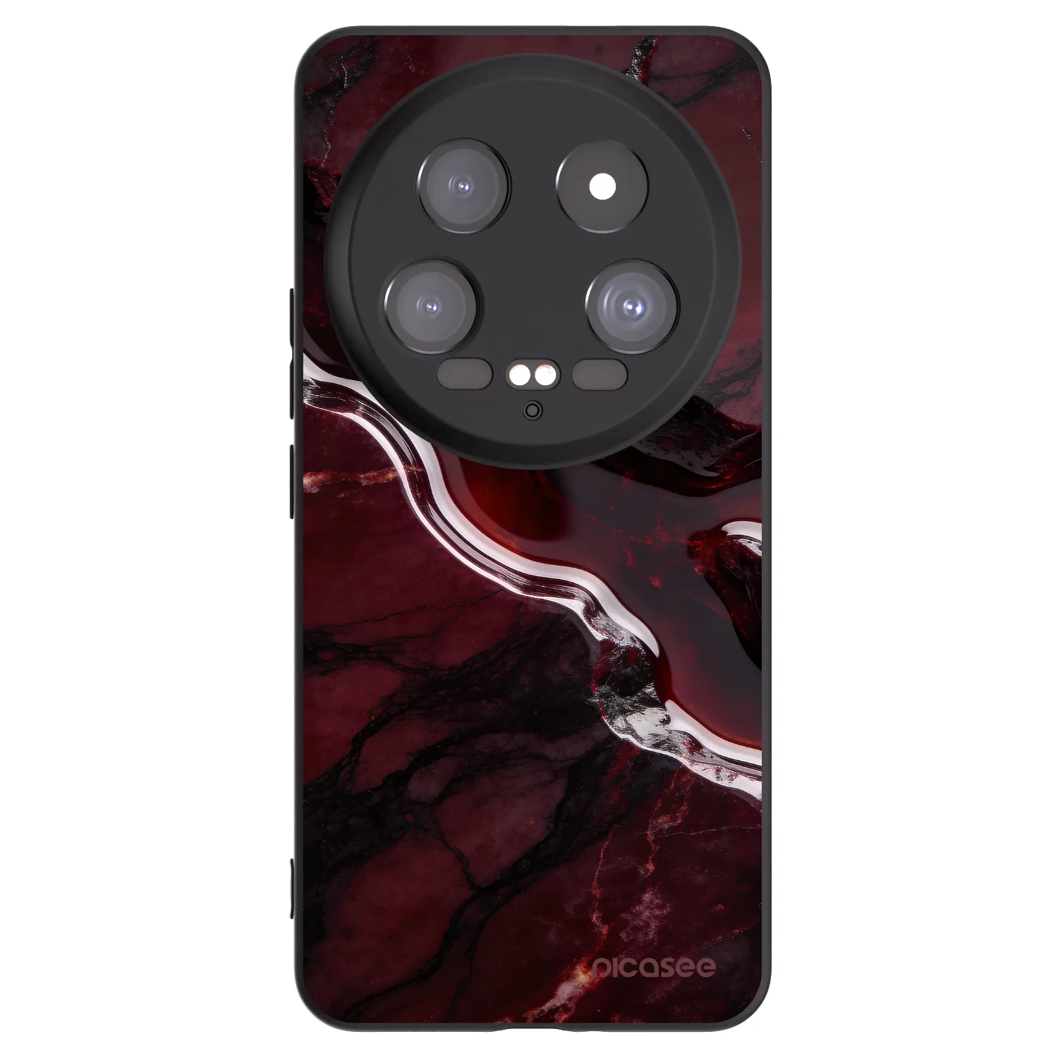 Picasee Μαύρη θήκη σιλικόνης για Xiaomi 14 Ultra - Cherry stone