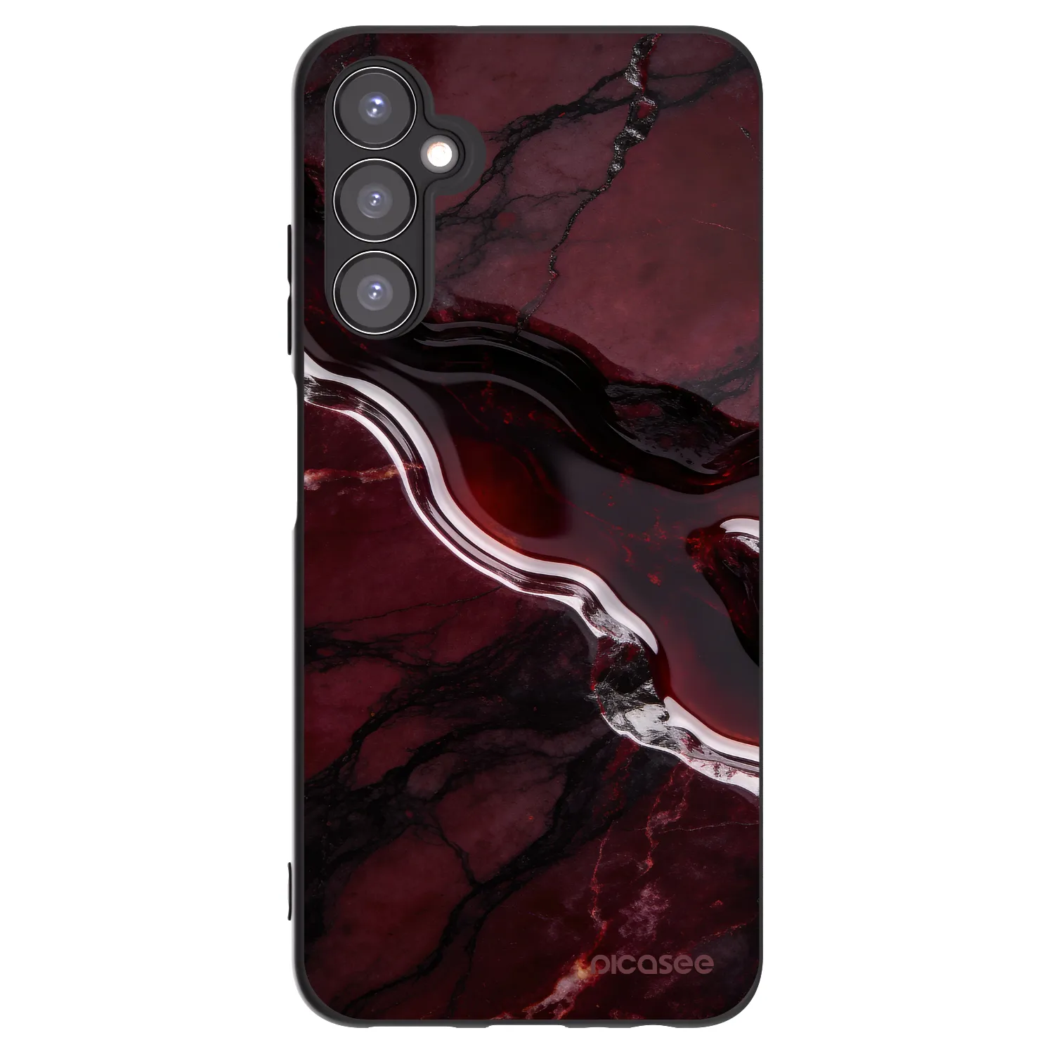 Picasee Μαύρη θήκη σιλικόνης για Samsung Galaxy A05s A057G - Cherry stone