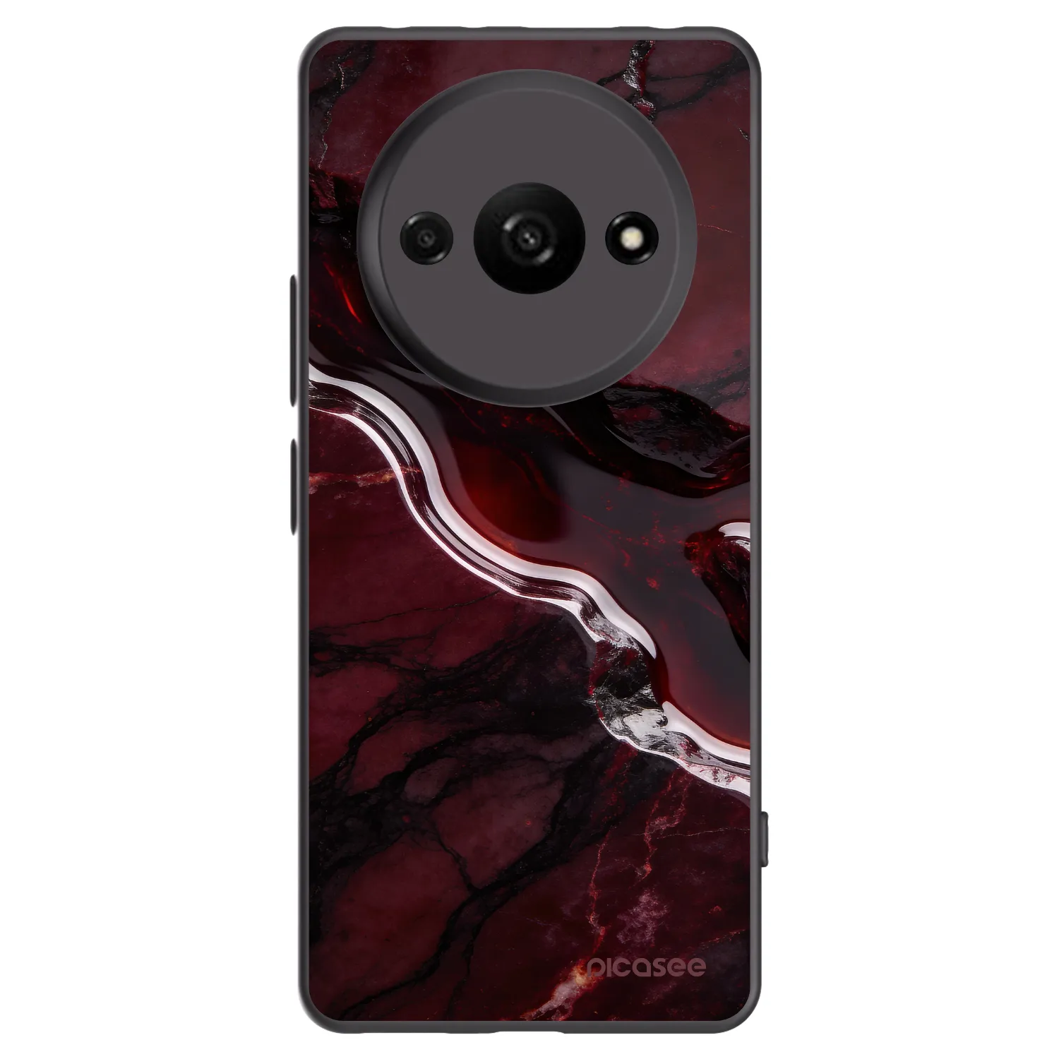 Picasee Μαύρη θήκη σιλικόνης για Xiaomi Redmi A3 - Cherry stone