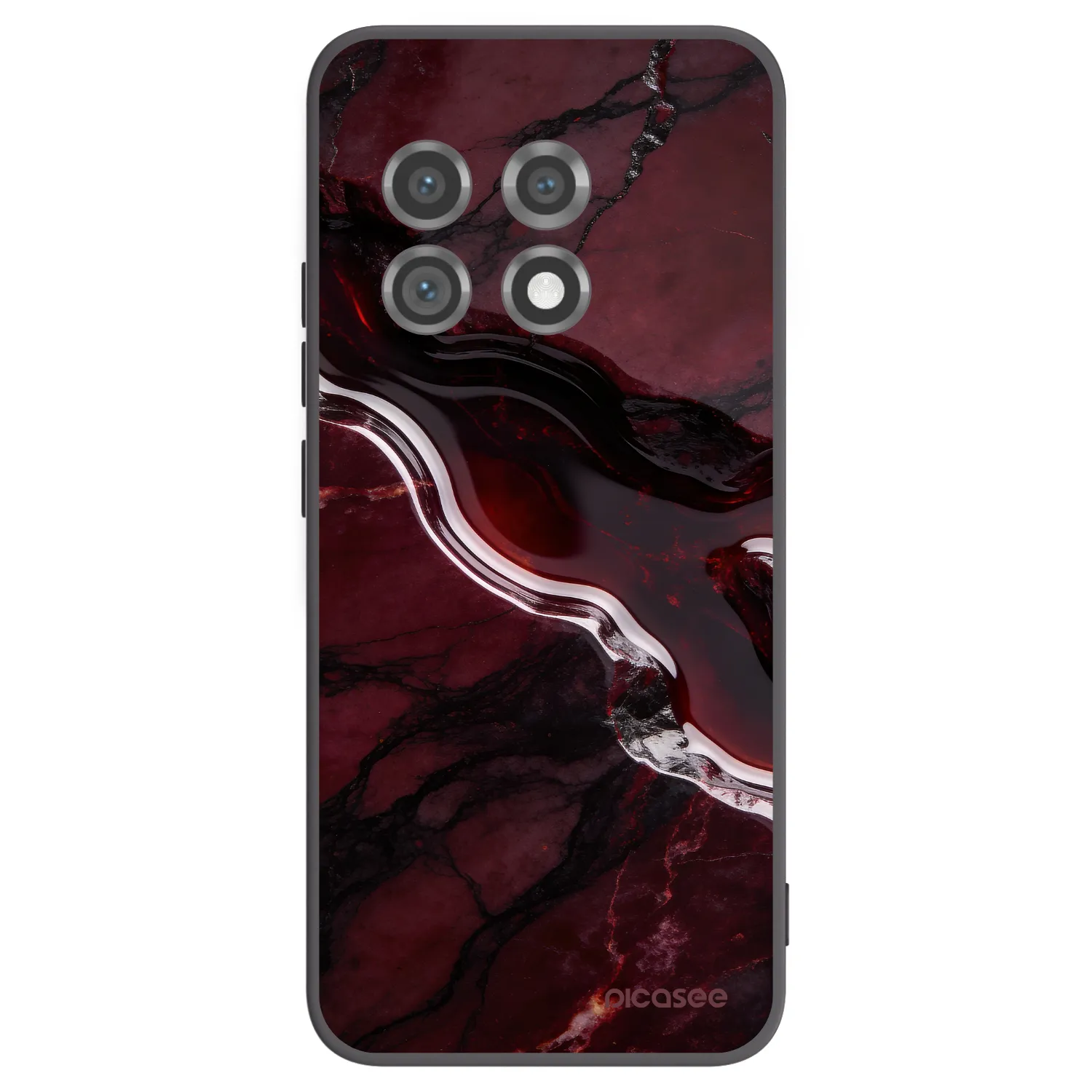 Picasee Μαύρη θήκη σιλικόνης για OnePlus 11 5G - Cherry stone