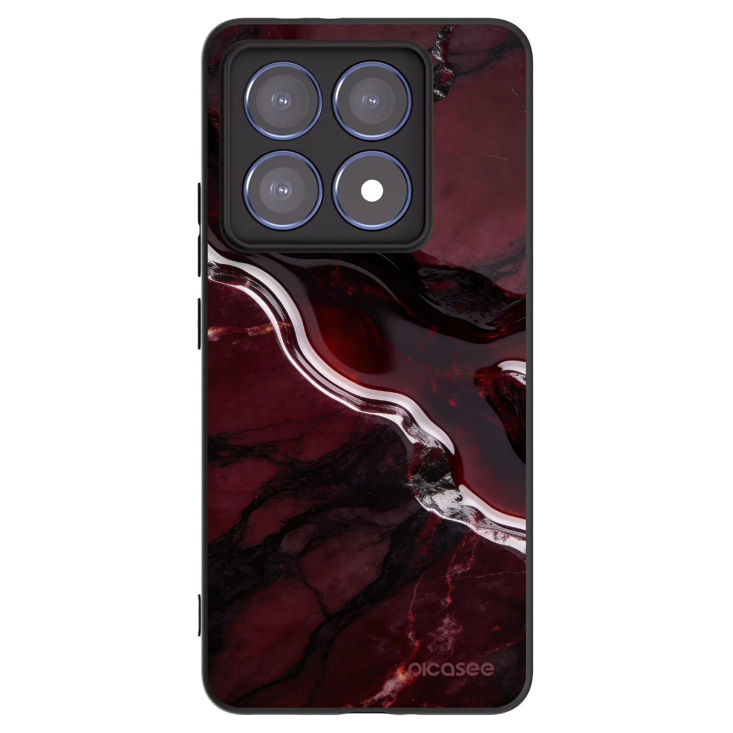 Picasee Μαύρη θήκη σιλικόνης για Xiaomi 14T Pro - Cherry stone