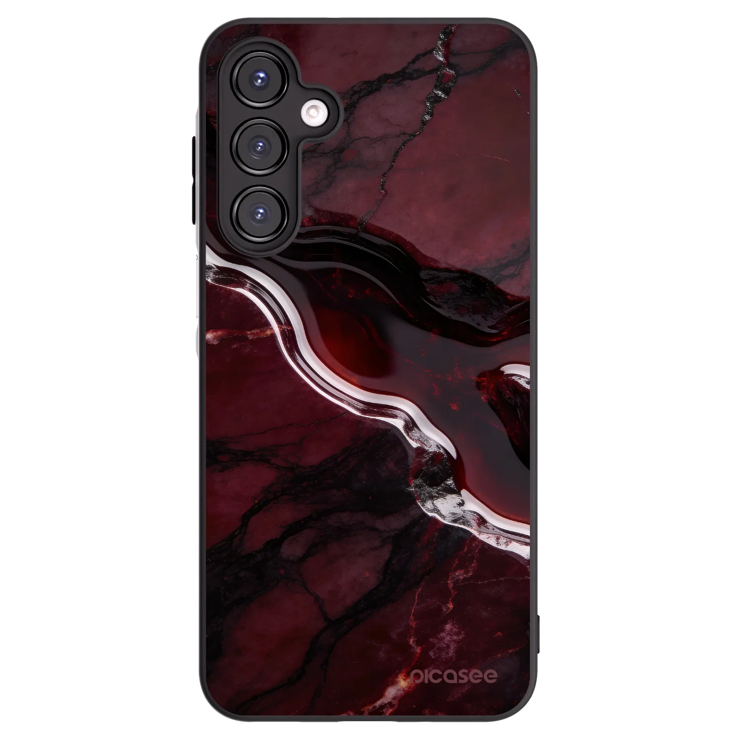 Picasee Μαύρη θήκη σιλικόνης για Samsung Galaxy A16 5G - Cherry stone