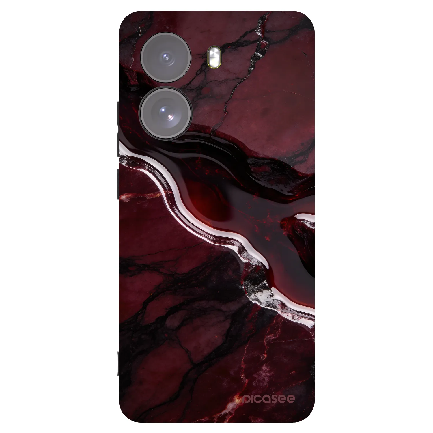 Picasee Μαύρη θήκη σιλικόνης για Xiaomi Poco X7 - Cherry stone