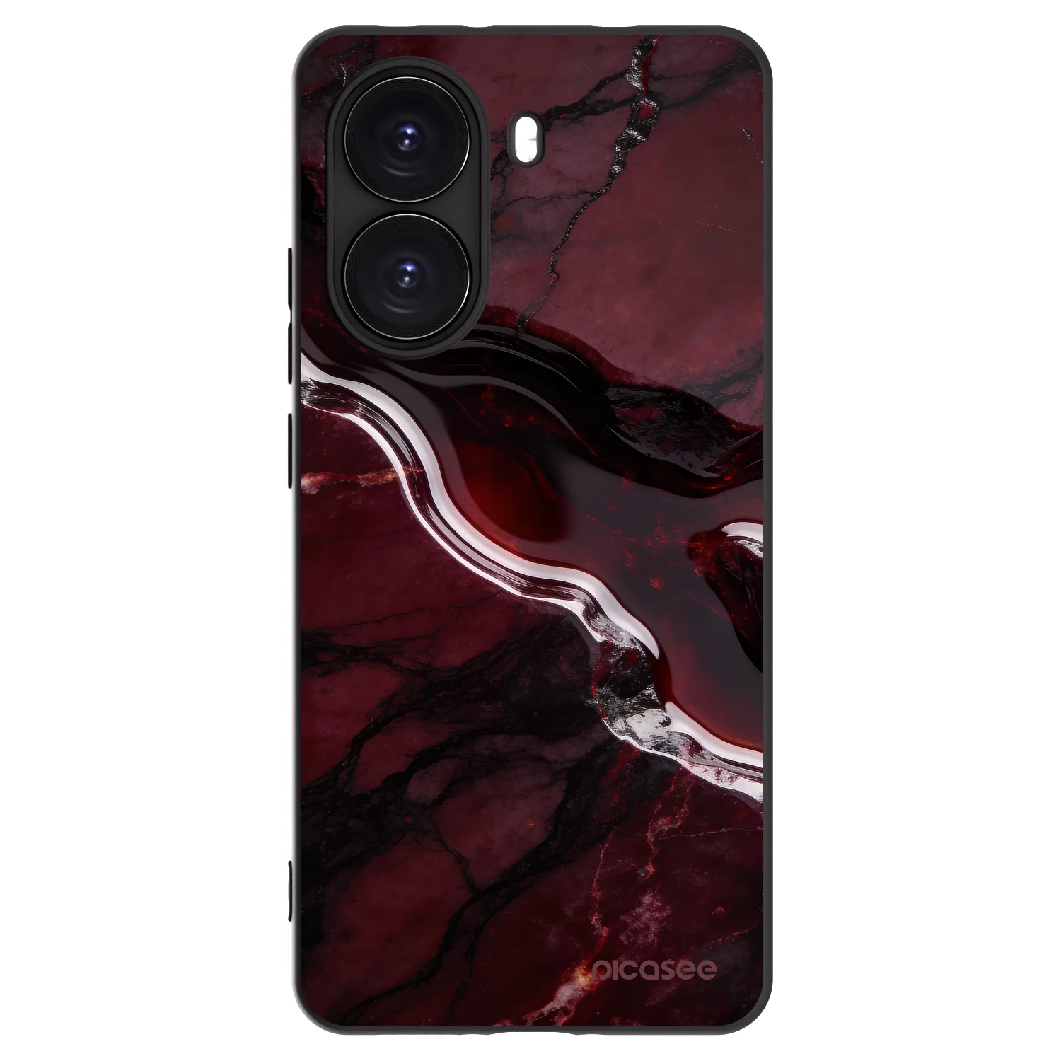 Picasee Μαύρη θήκη σιλικόνης για Xiaomi Poco X7 Pro 5G - Cherry stone