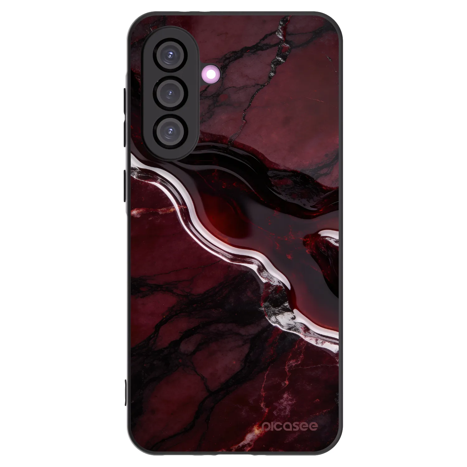 Picasee Μαύρη θήκη σιλικόνης για Samsung Galaxy A36 5G - Cherry stone