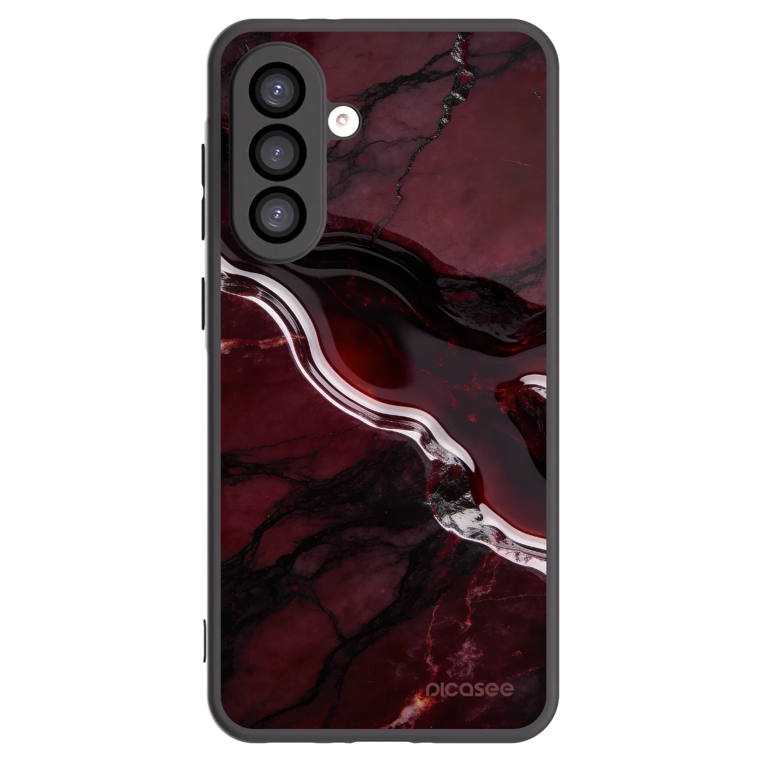 Picasee Μαύρη θήκη σιλικόνης για Samsung Galaxy A26 5G A266B - Cherry stone