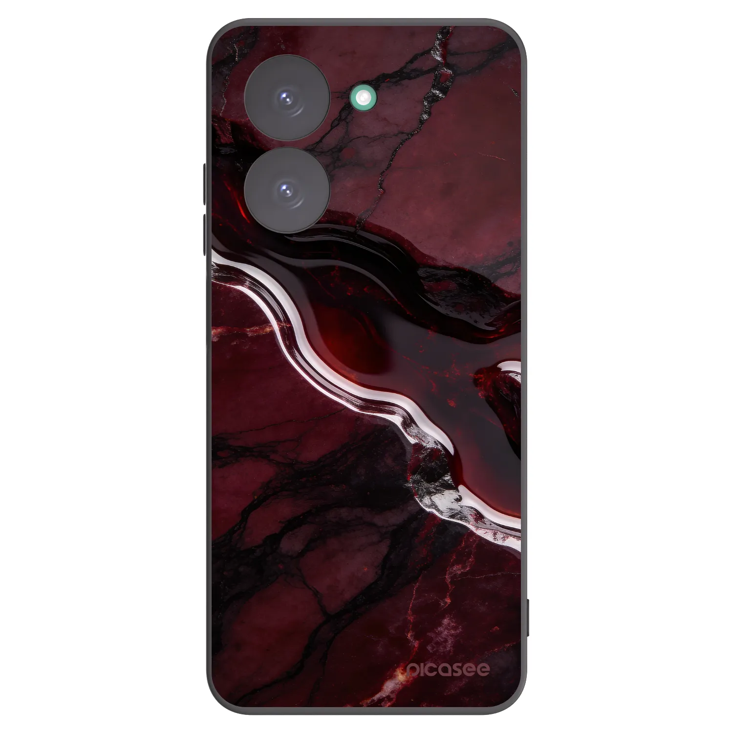 Picasee Μαύρη θήκη σιλικόνης για Xiaomi Redmi A5 - Cherry stone