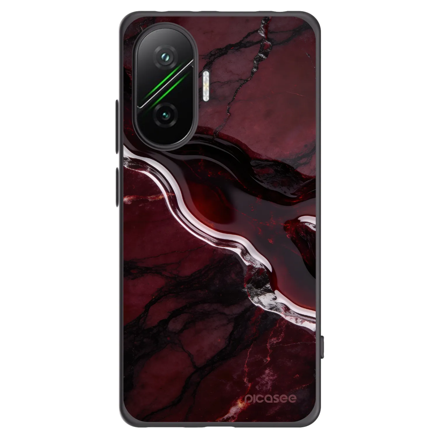 Picasee Μαύρη θήκη σιλικόνης για Xiaomi Poco F7 5G - Cherry stone