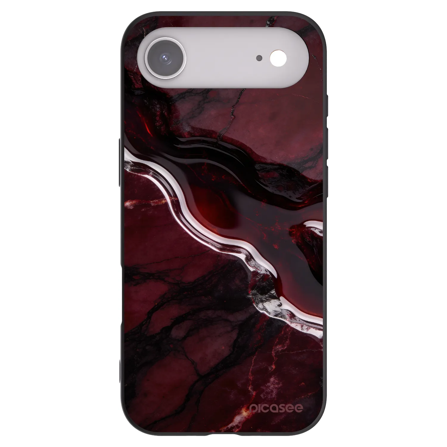 Picasee Μαύρη θήκη σιλικόνης για Apple iPhone Air - Cherry stone