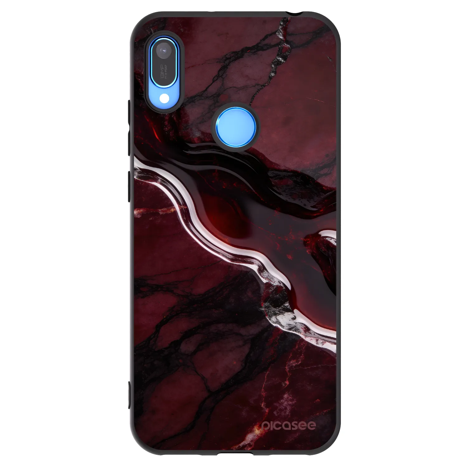Picasee Μαύρη θήκη σιλικόνης για Huawei Y6 2019 - Cherry stone