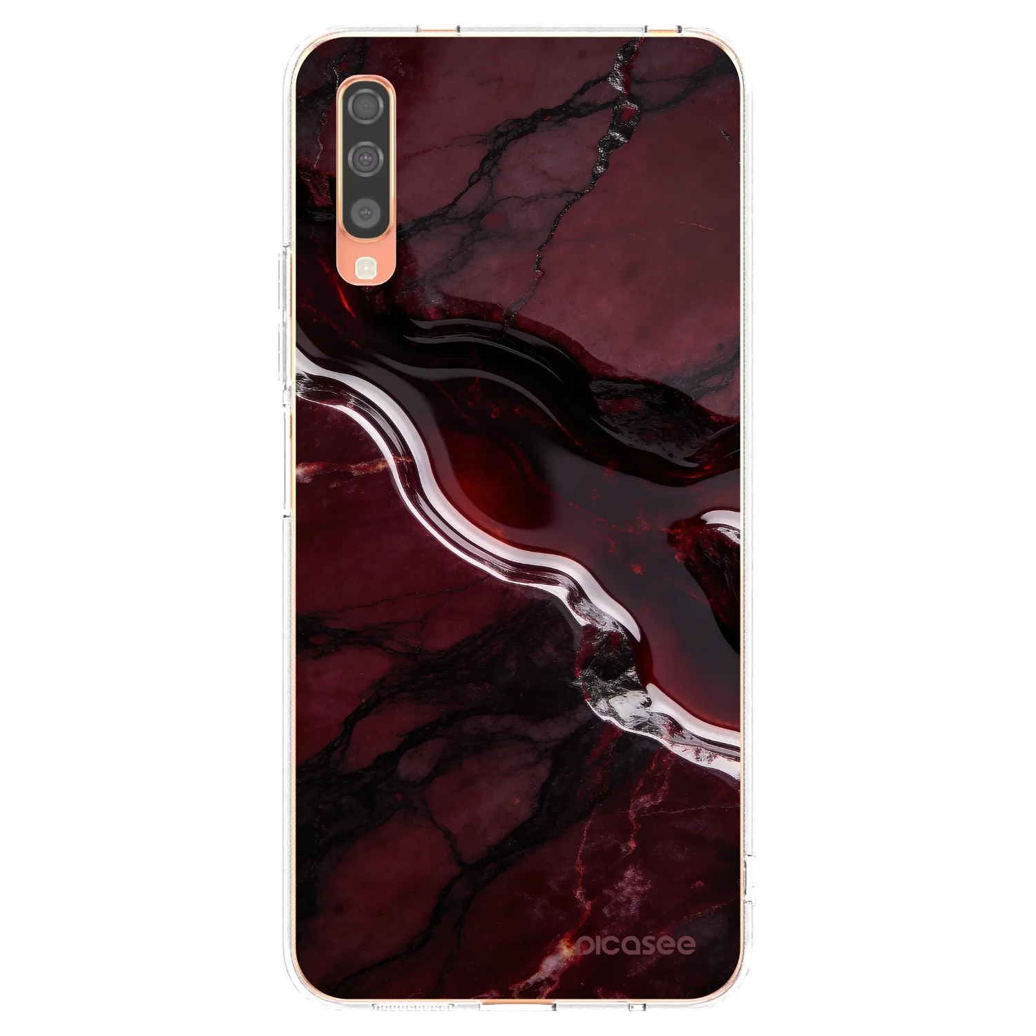 Picasee διαφανής θήκη σιλικόνης Samsung Galaxy A70 A705F - Cherry stone