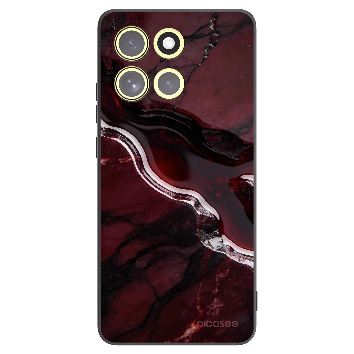 Picasee Μαύρη θήκη σιλικόνης για Motorola Moto G86 5G - Cherry stone