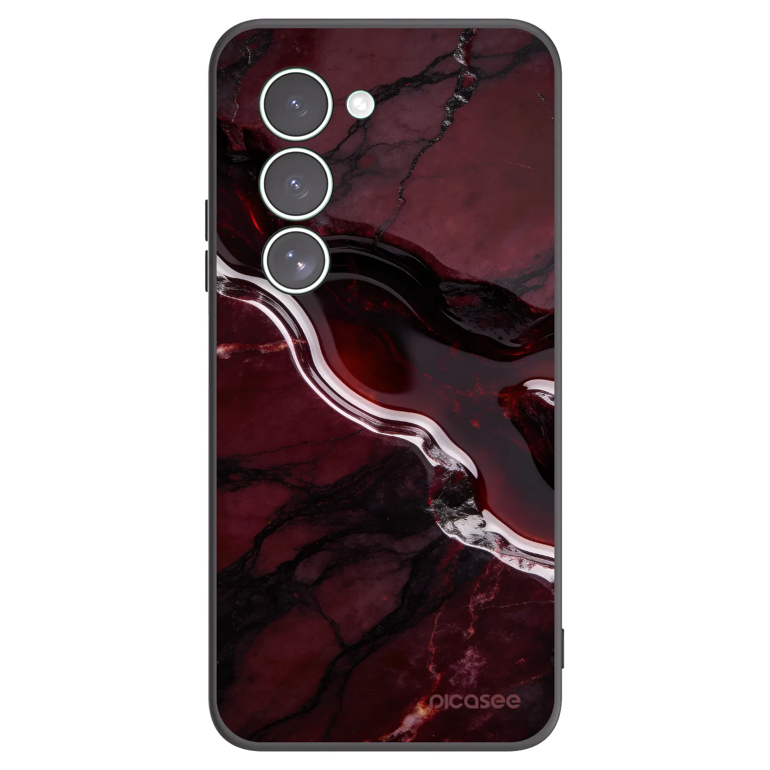 Picasee Μαύρη θήκη σιλικόνης για Xiaomi Redmi 15 5G - Cherry stone