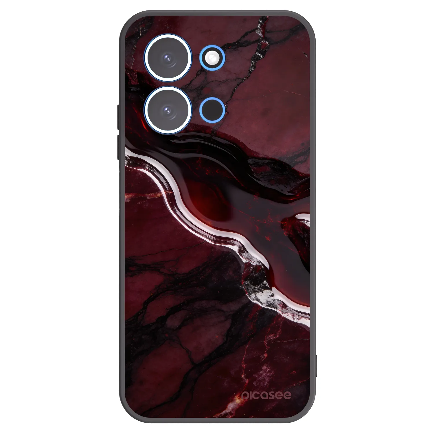 Picasee Μαύρη θήκη σιλικόνης για Xiaomi Redmi 15C 4G - Cherry stone