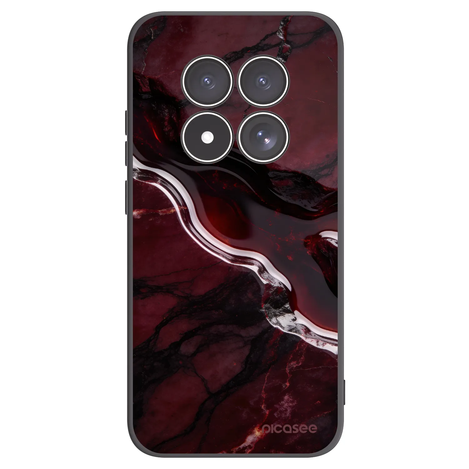 Picasee Μαύρη θήκη σιλικόνης για Xiaomi Redmi Note 15 Pro 4G - Cherry stone
