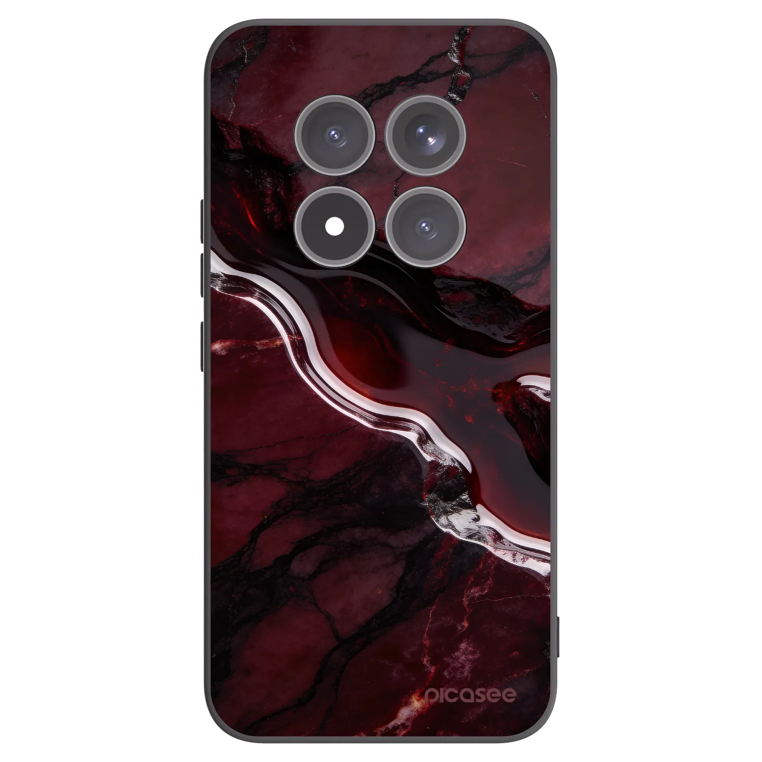 Picasee Μαύρη θήκη σιλικόνης για Xiaomi Redmi Note 15 Pro+ - Cherry stone