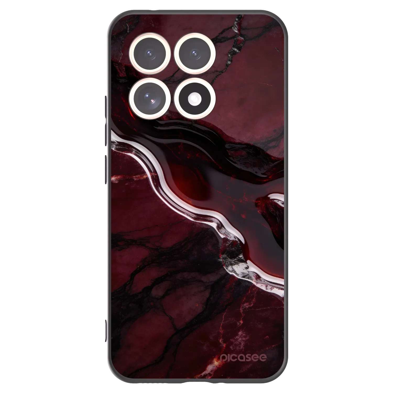 Picasee Μαύρη θήκη σιλικόνης για Xiaomi 15T - Cherry stone