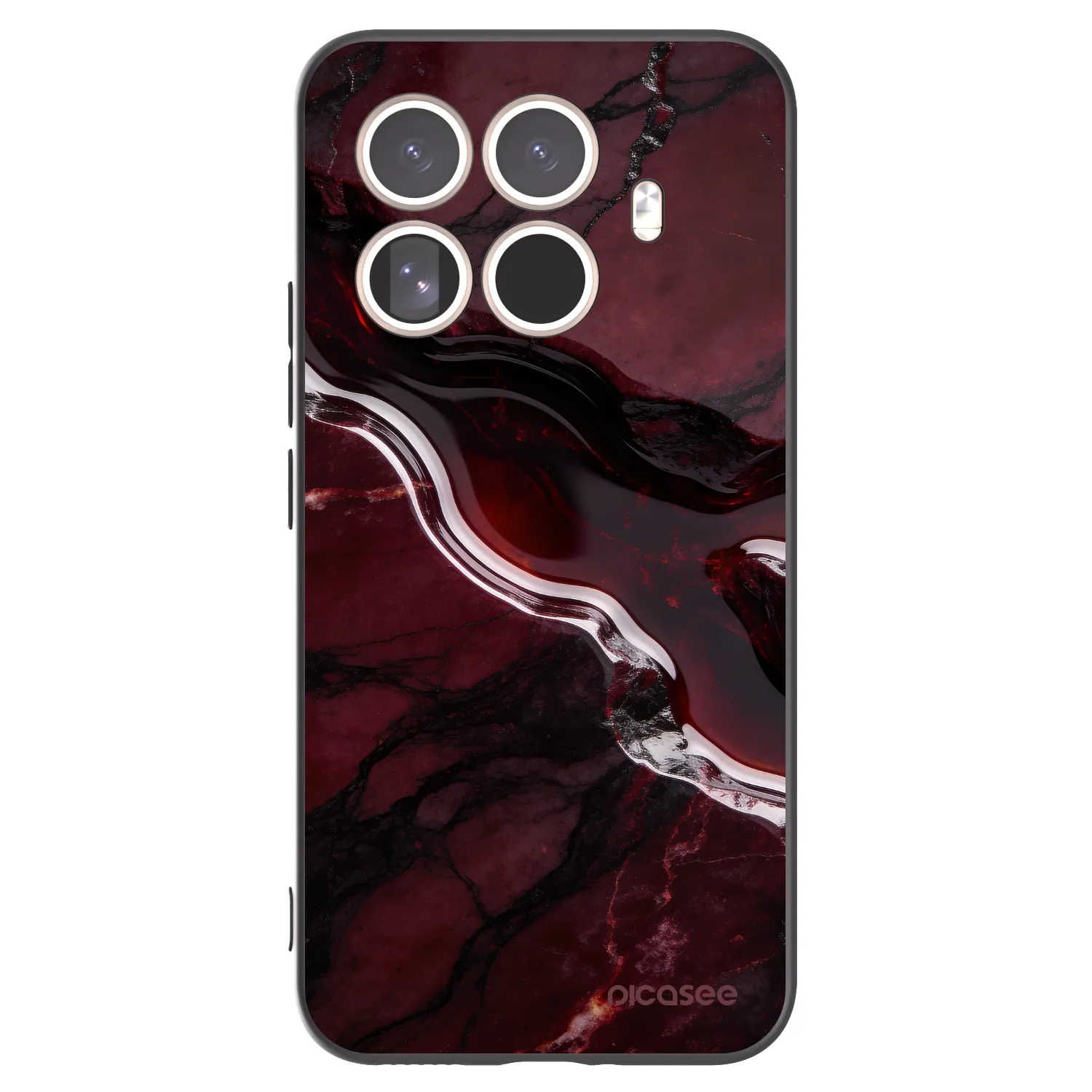 Picasee Μαύρη θήκη σιλικόνης για Xiaomi 15T Pro - Cherry stone