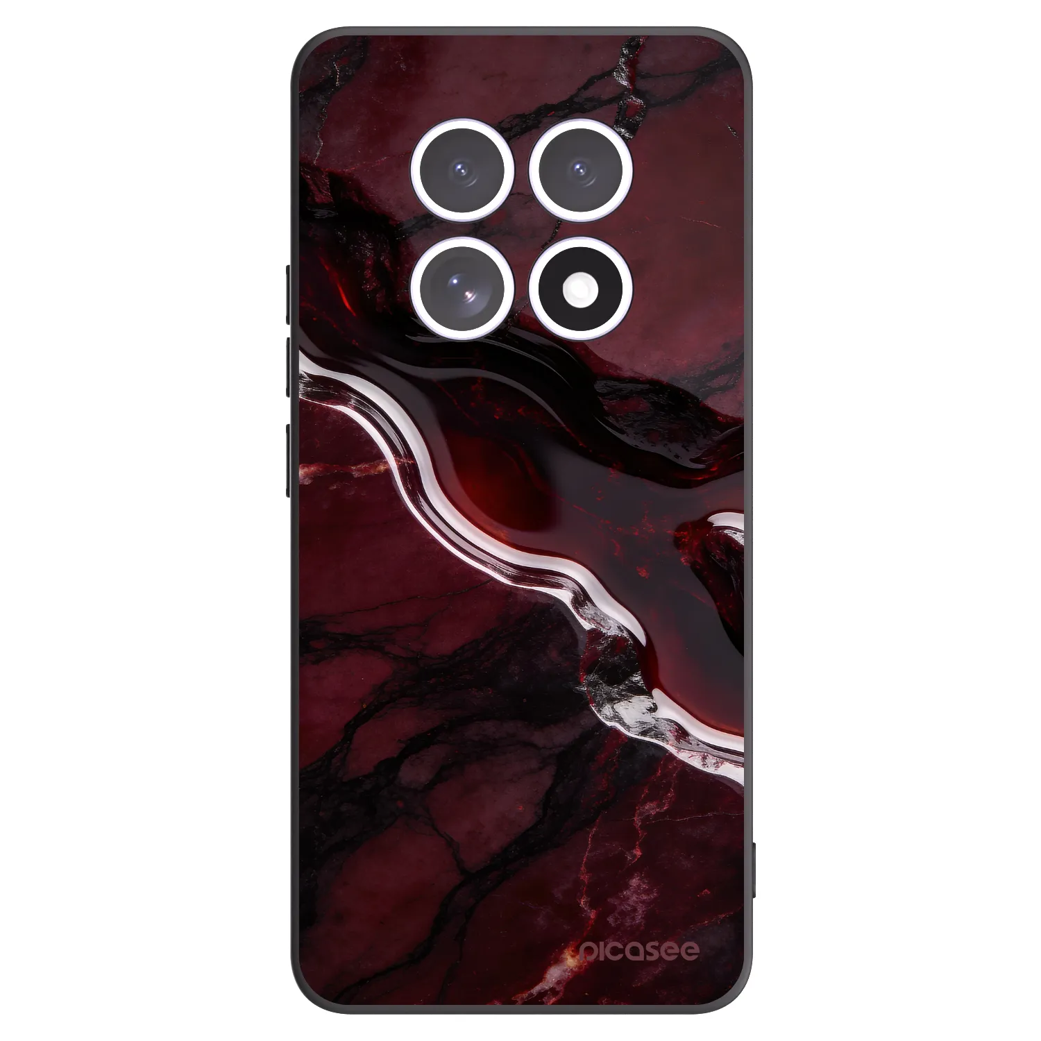 Picasee Μαύρη θήκη σιλικόνης για Xiaomi Redmi Note 15 4G - Cherry stone