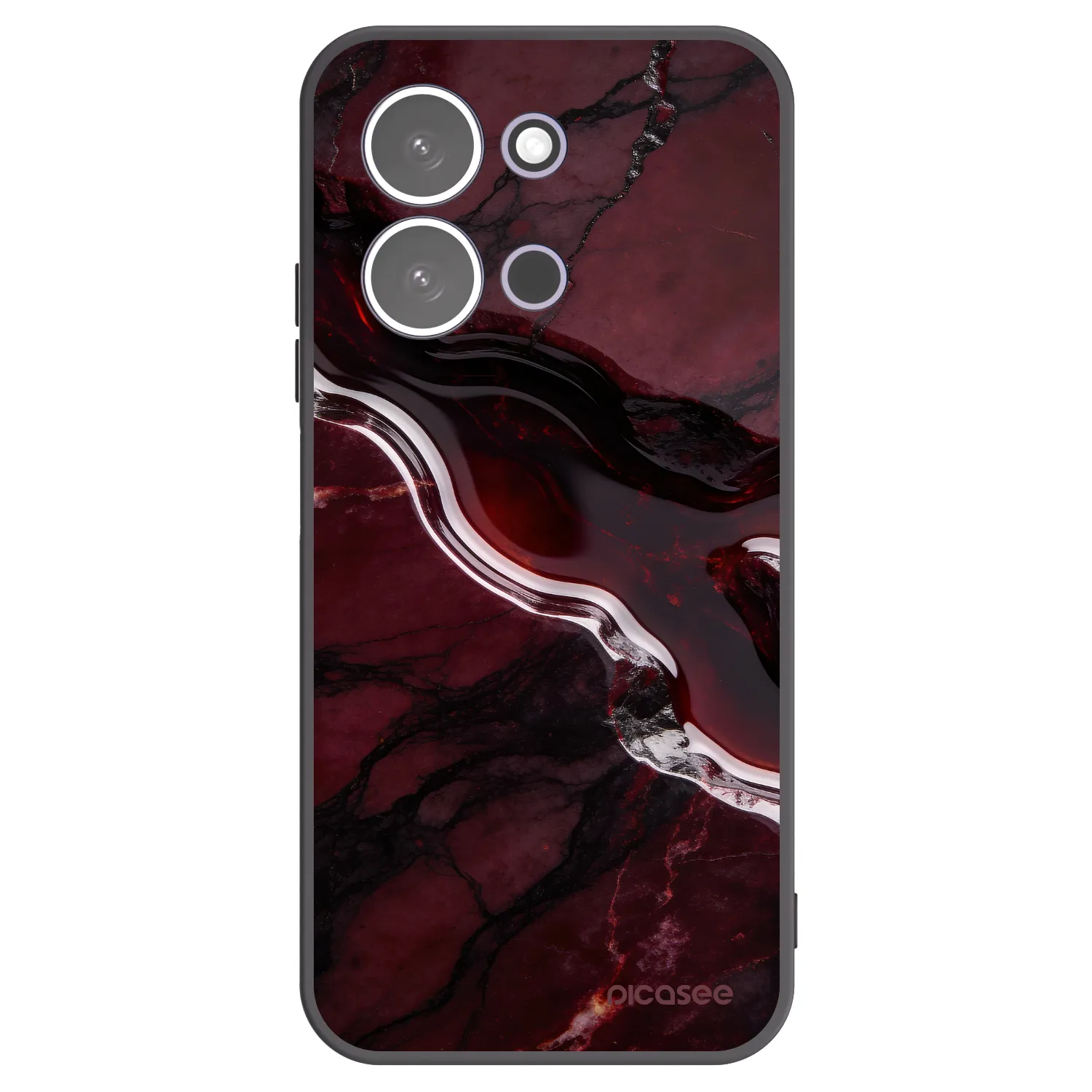 Picasee Μαύρη θήκη σιλικόνης για Xiaomi Redmi 15C 5G - Cherry stone