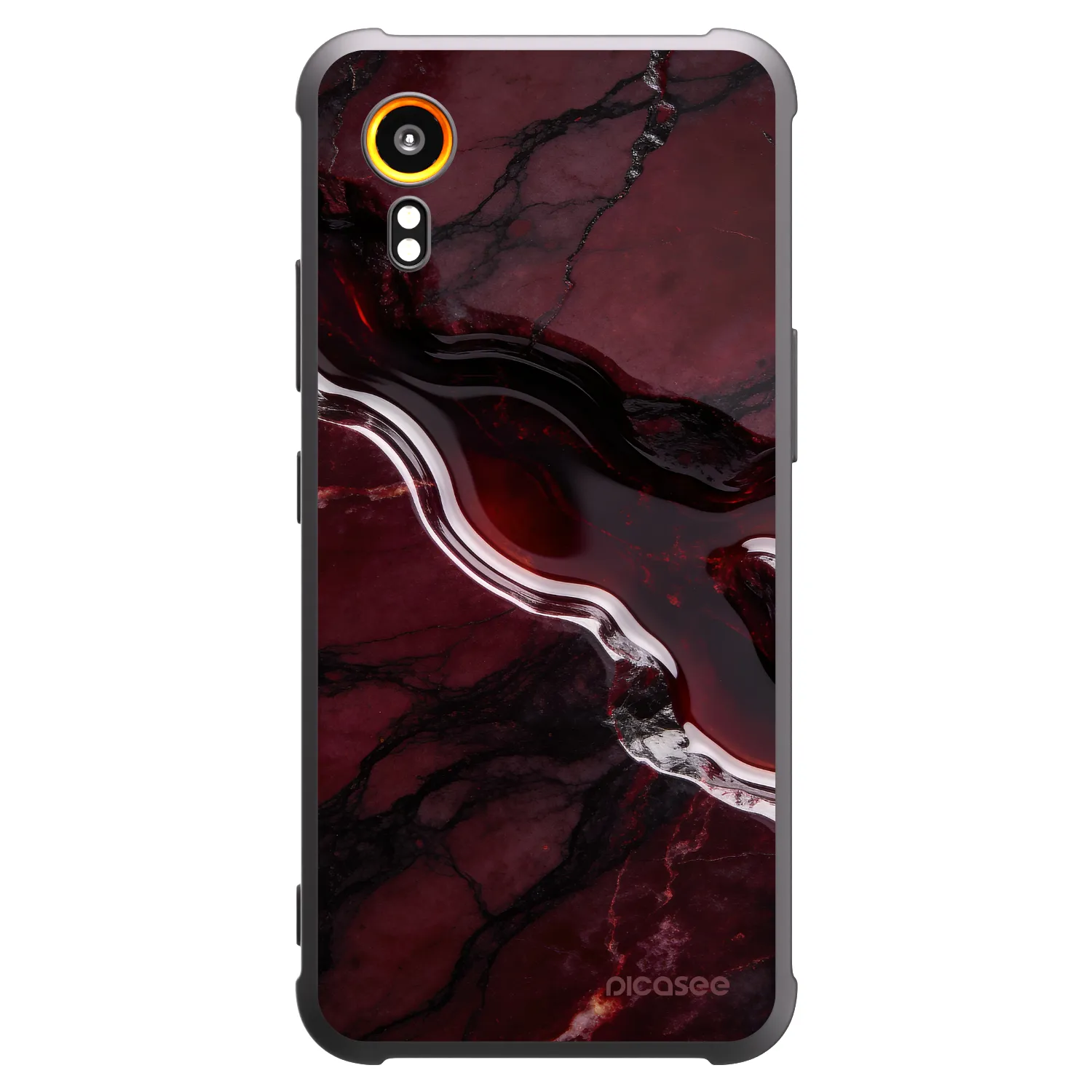 Picasee Μαύρη θήκη σιλικόνης για Samsung Galaxy XCover 7 - Cherry stone
