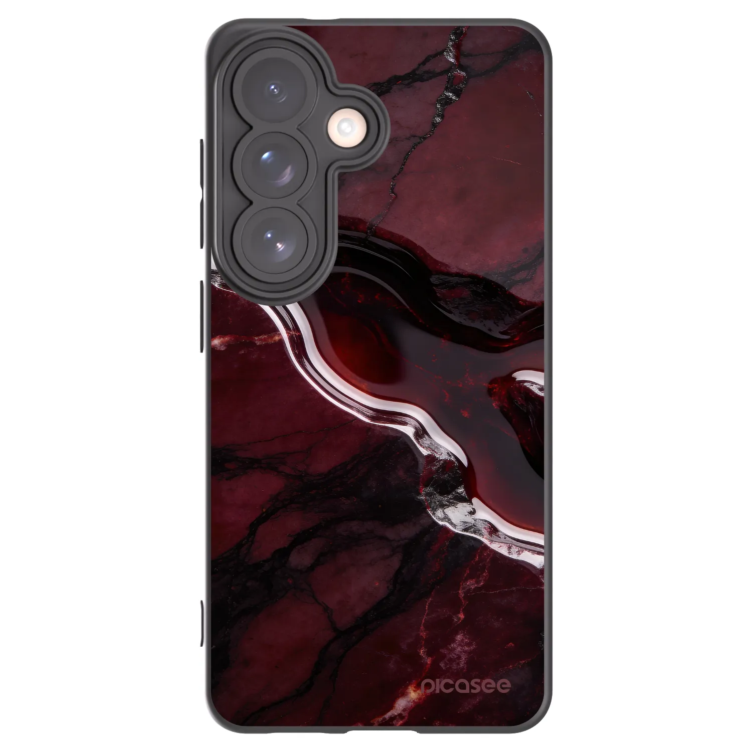 Picasee Μαύρη θήκη σιλικόνης για Samsung Galaxy S26 - Cherry stone