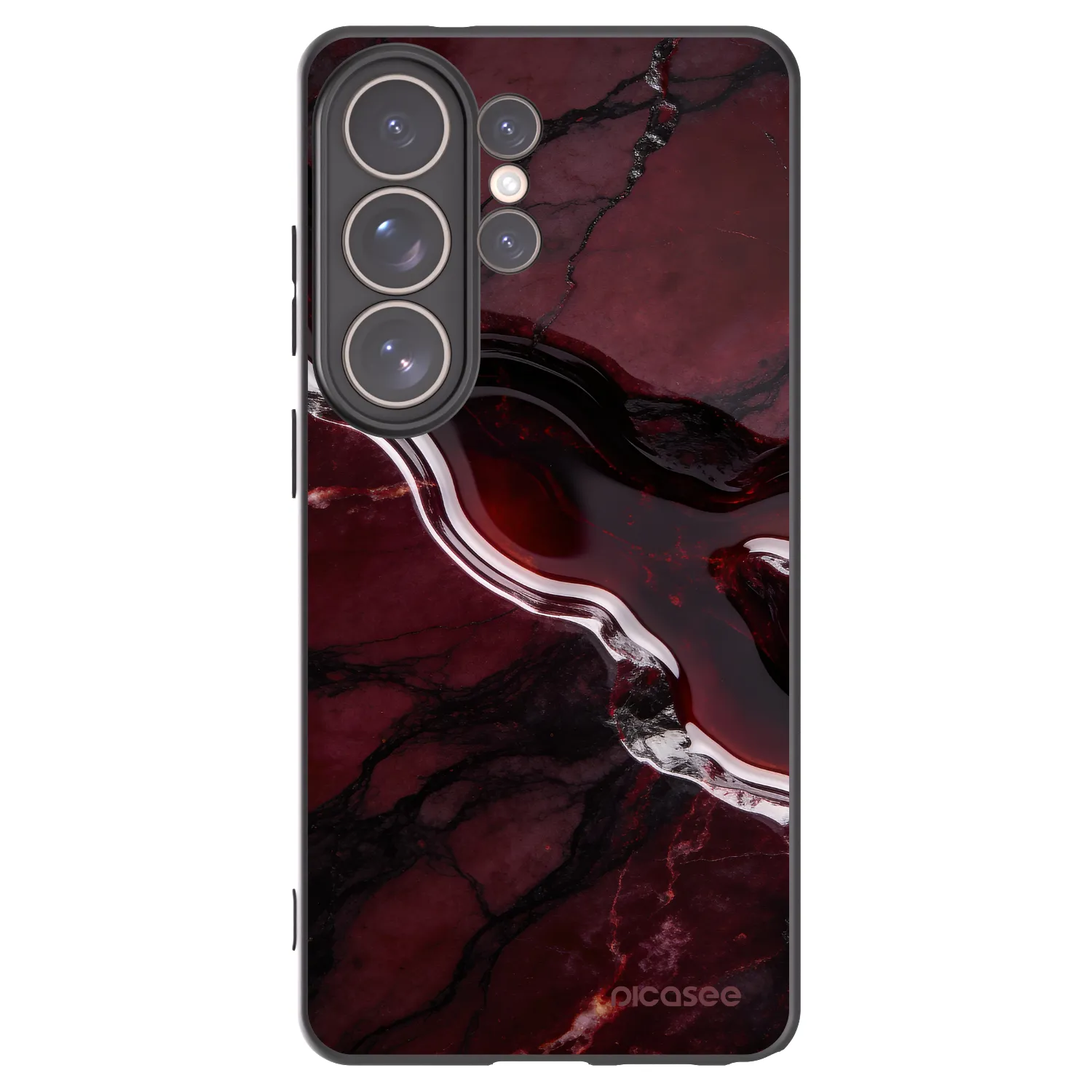 Picasee Μαύρη θήκη σιλικόνης για Samsung Galaxy S26 Ultra - Cherry stone