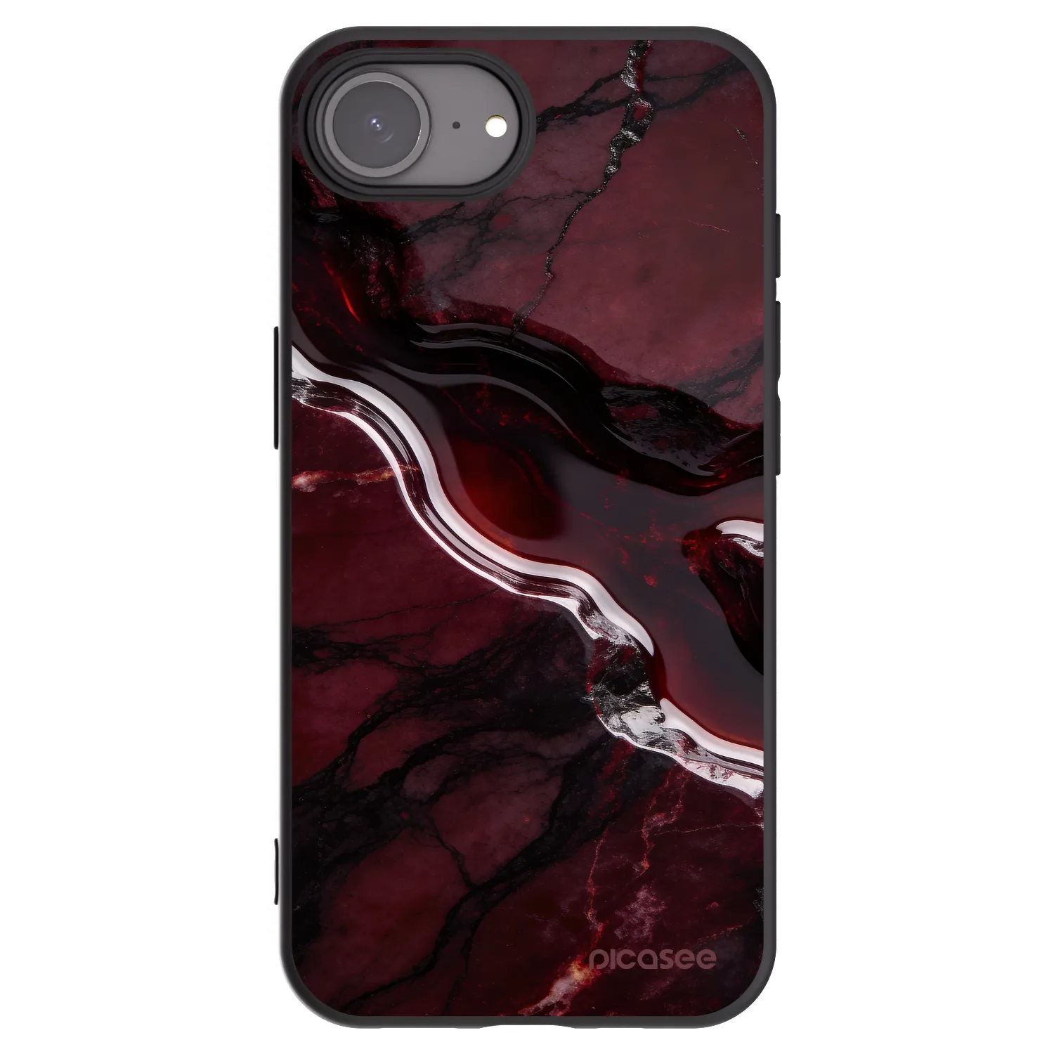 Picasee Μαύρη θήκη σιλικόνης για Apple iPhone 17e - Cherry stone