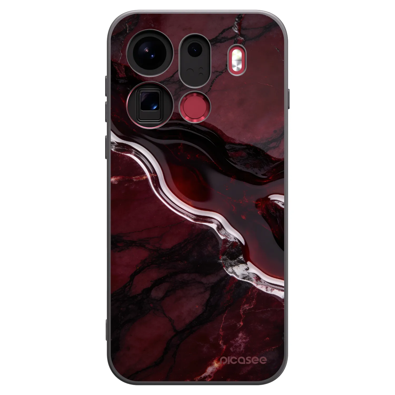 Picasee Μαύρη θήκη σιλικόνης για OPPO Find X9 Pro - Cherry stone