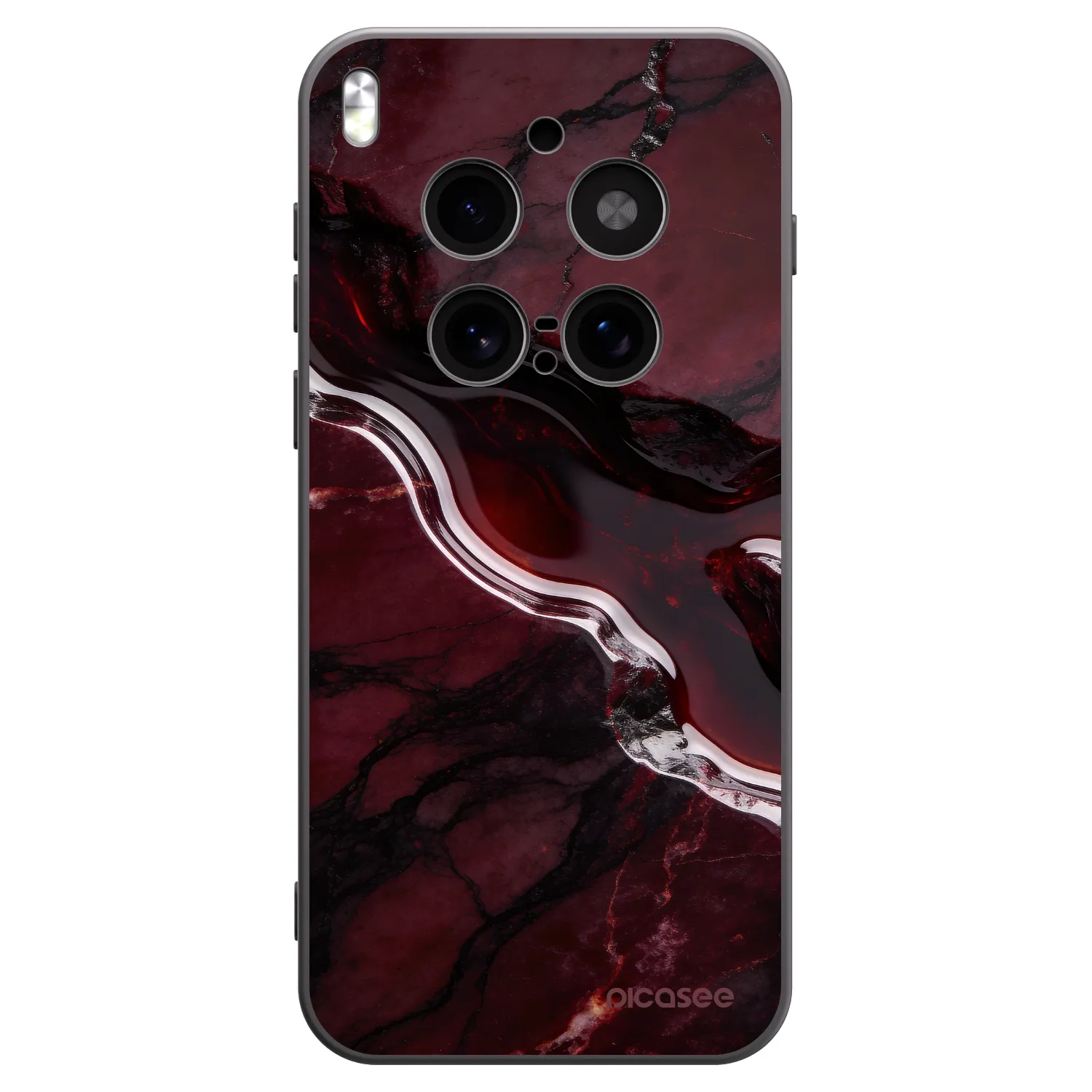 Picasee Μαύρη θήκη σιλικόνης για Vivo X300 Pro - Cherry stone
