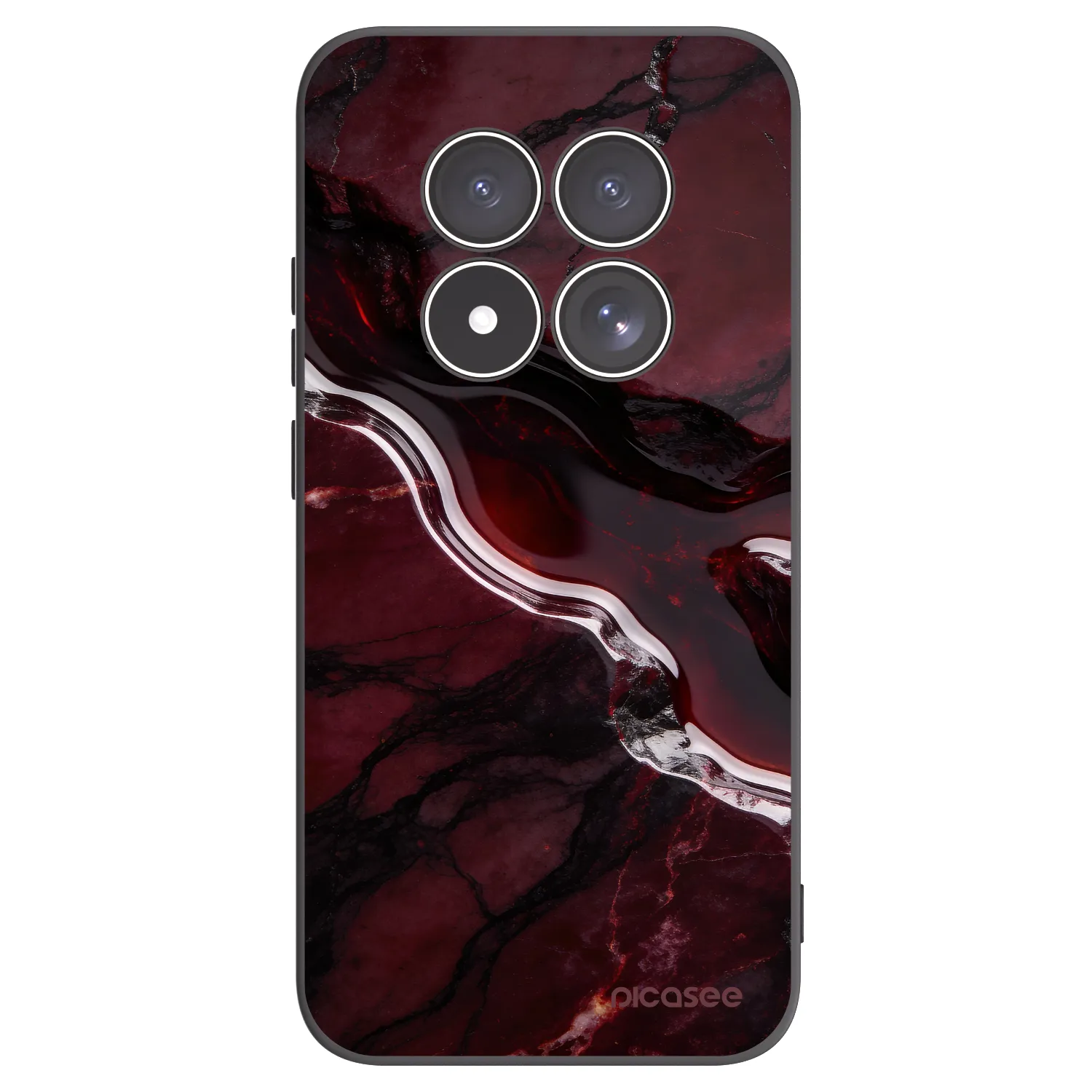 Picasee Μαύρη θήκη σιλικόνης για Xiaomi Redmi Note 15 Pro 5G - Cherry stone