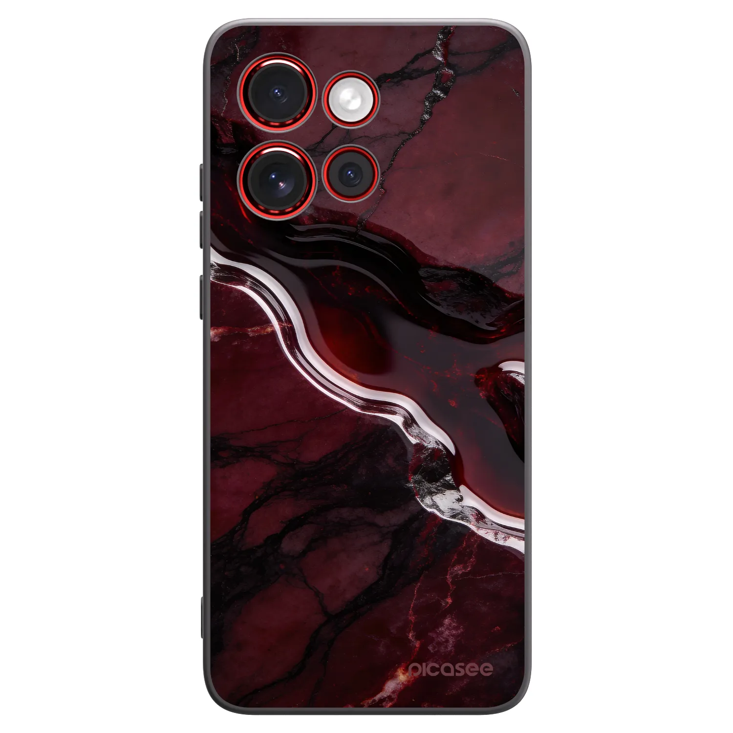 Picasee Μαύρη θήκη σιλικόνης για Motorola Edge 60 Neo 5G - Cherry stone