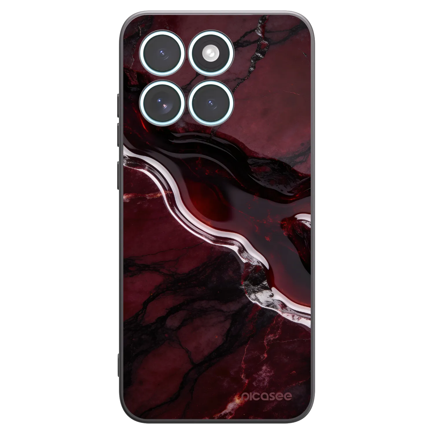 Picasee Μαύρη θήκη σιλικόνης για Motorola Edge 70 Fusion - Cherry stone
