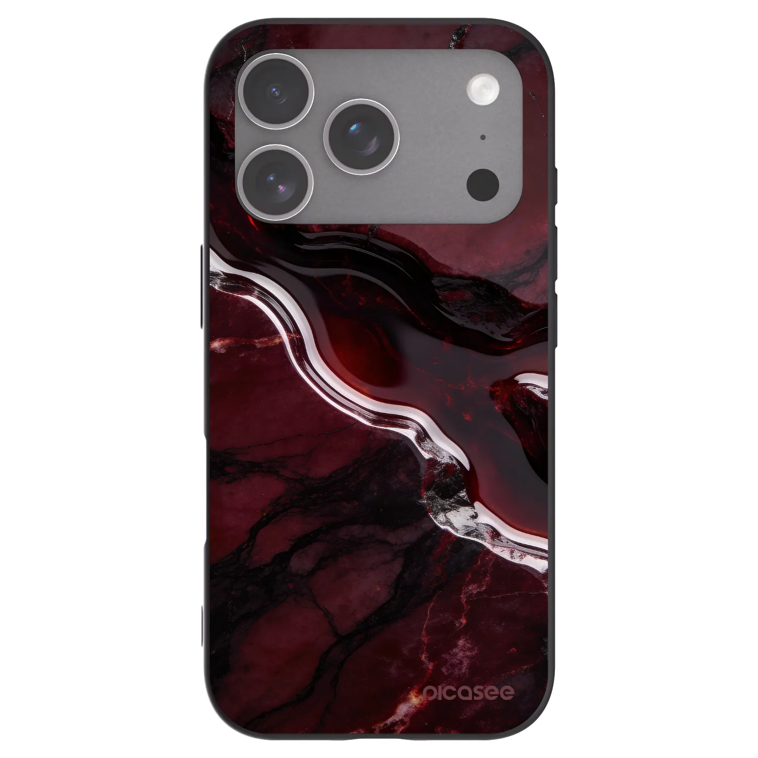 Picasee Μαύρη θήκη σιλικόνης για Apple iPhone 18 Pro - Cherry stone