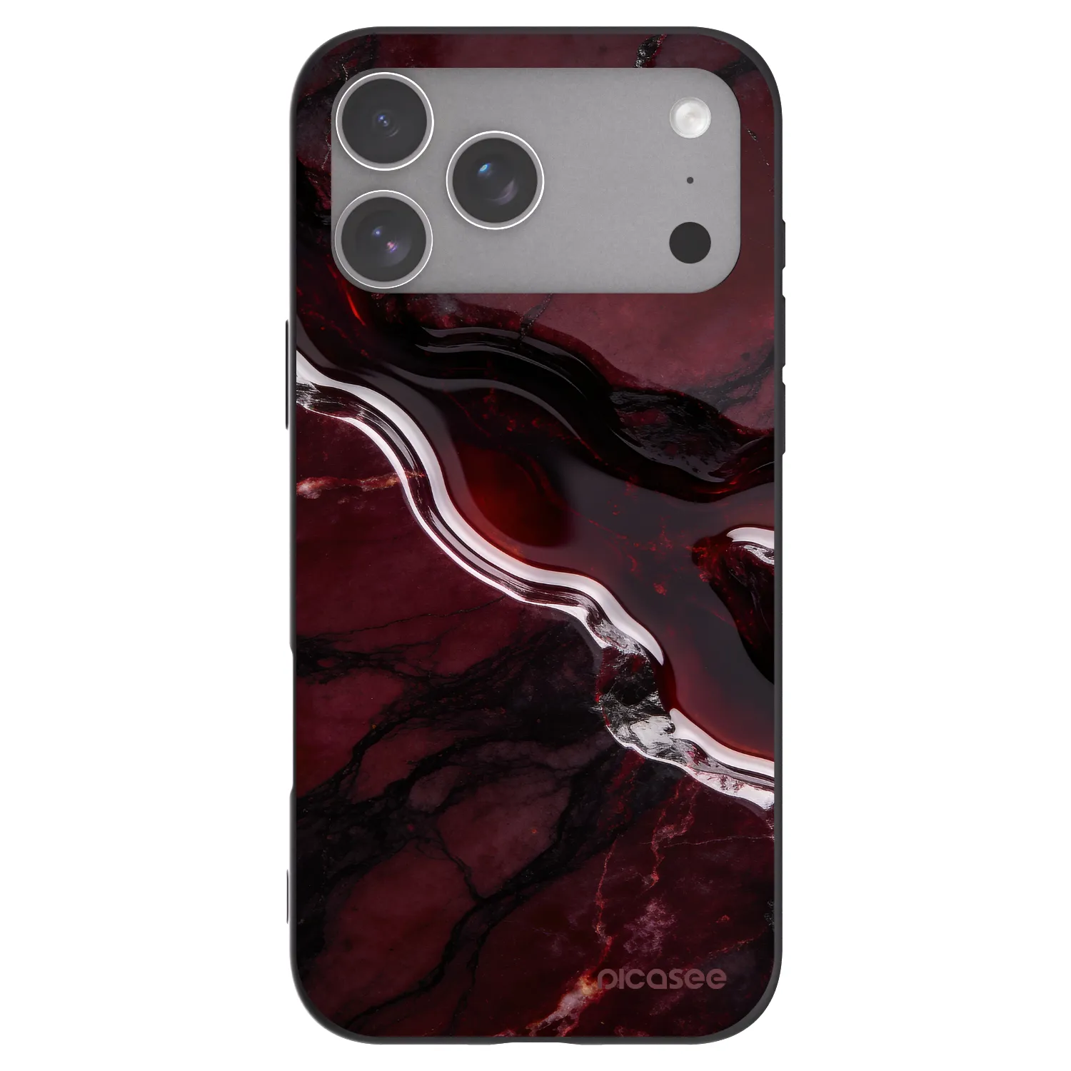 Picasee Μαύρη θήκη σιλικόνης για Apple iPhone 18 Pro Max - Cherry stone