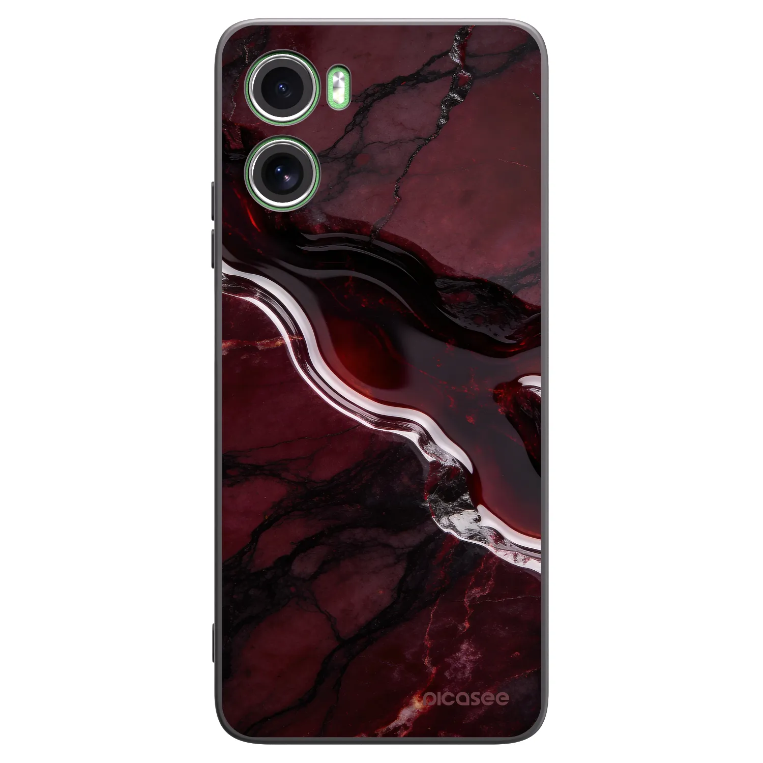 Picasee Μαύρη θήκη σιλικόνης για Motorola Moto G06 - Cherry stone