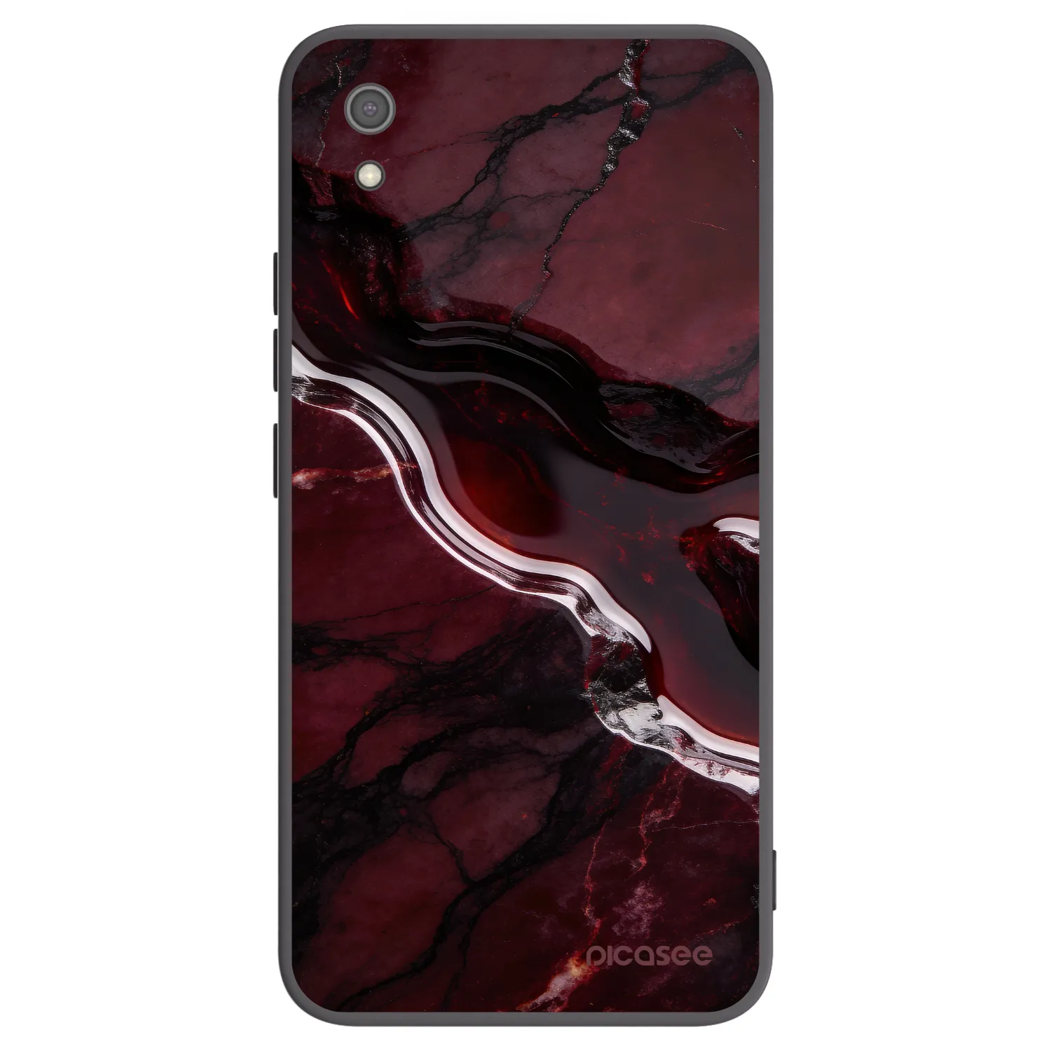 Picasee Μαύρη θήκη σιλικόνης για Xiaomi Redmi 7A - Cherry stone