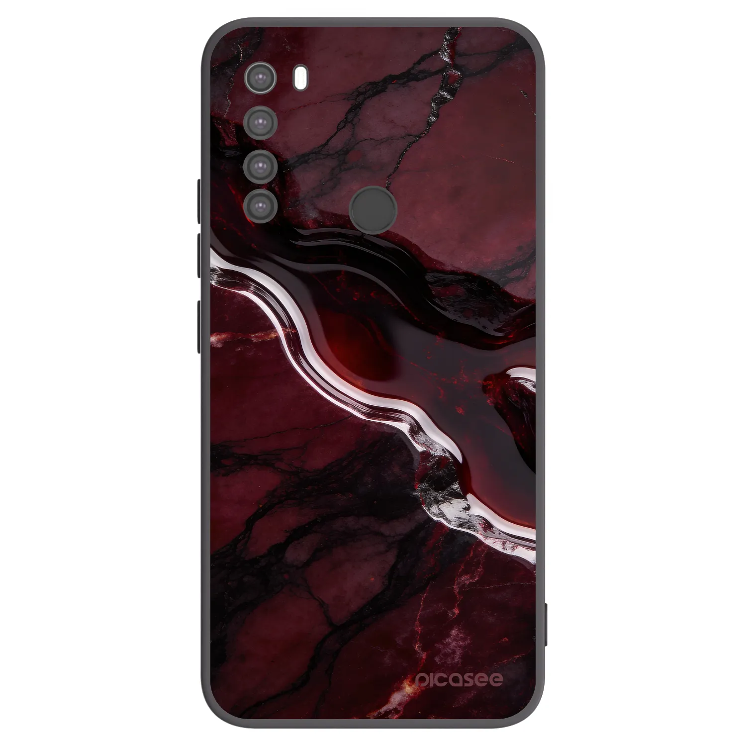 Picasee Μαύρη θήκη σιλικόνης για Xiaomi Redmi Note 8 - Cherry stone