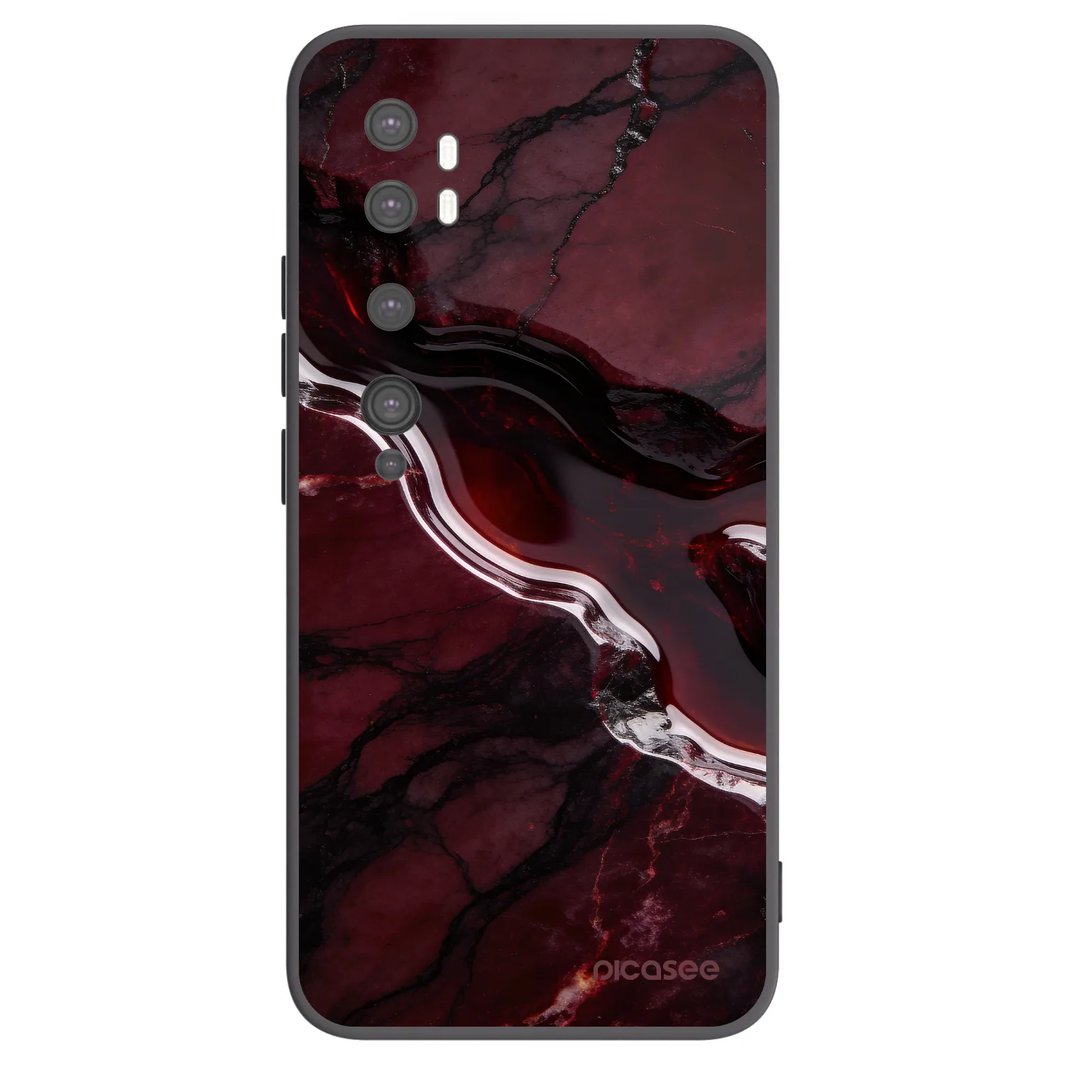 Picasee Μαύρη θήκη σιλικόνης για Xiaomi Mi Note 10 (Pro) - Cherry stone