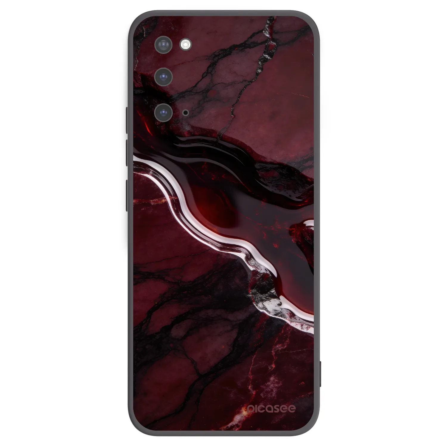 Picasee Μαύρη θήκη σιλικόνης για Samsung Galaxy S20 G980F - Cherry stone