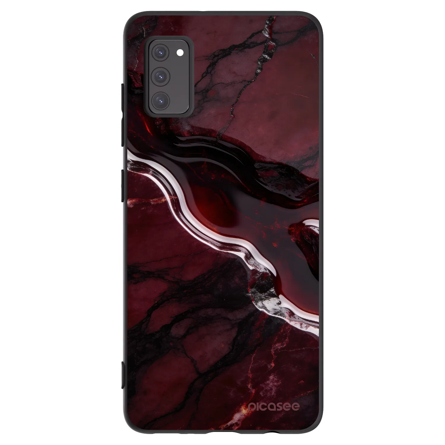 Picasee Μαύρη θήκη σιλικόνης για Samsung Galaxy A41 A415F - Cherry stone