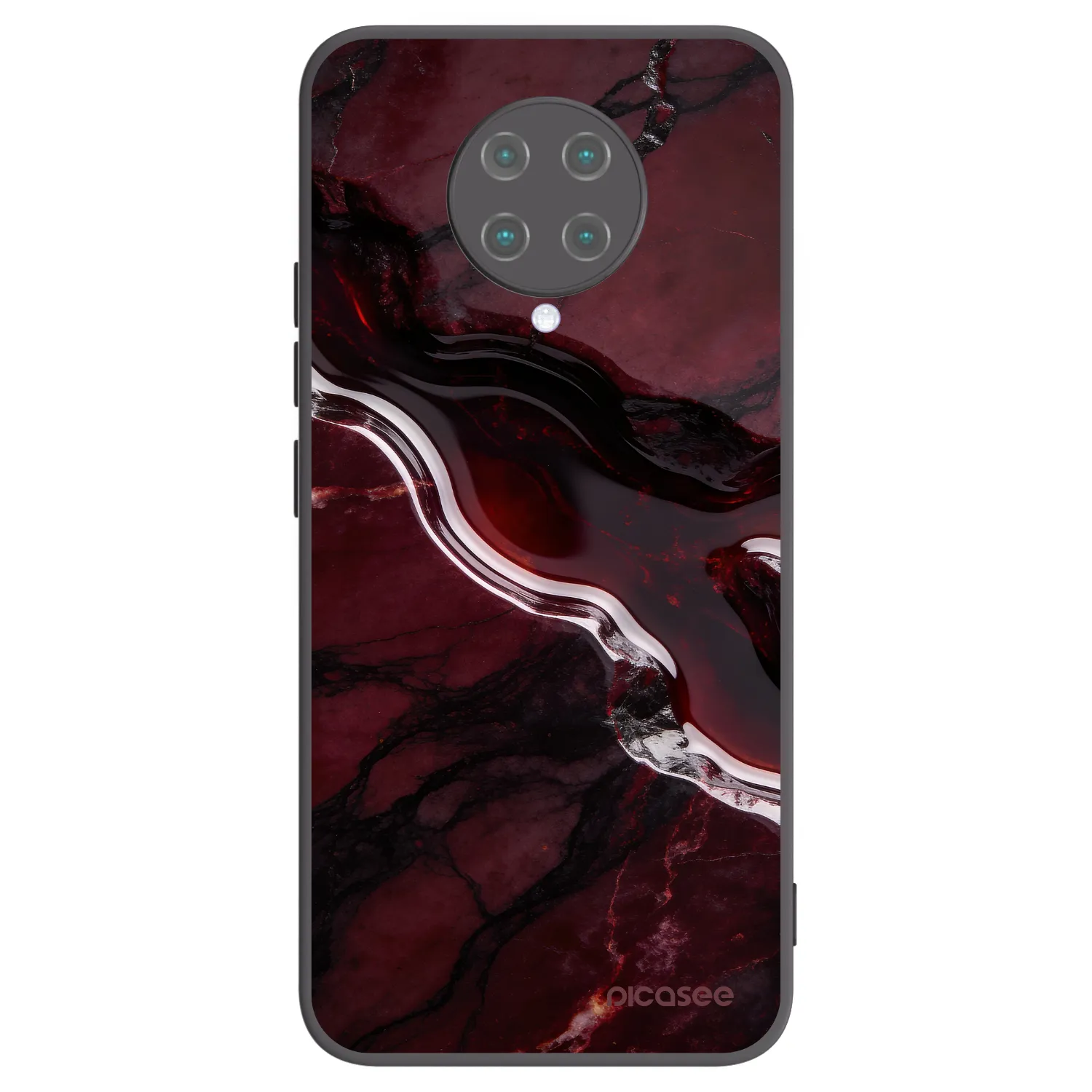 Picasee Μαύρη θήκη σιλικόνης για Xiaomi Poco F2 Pro - Cherry stone